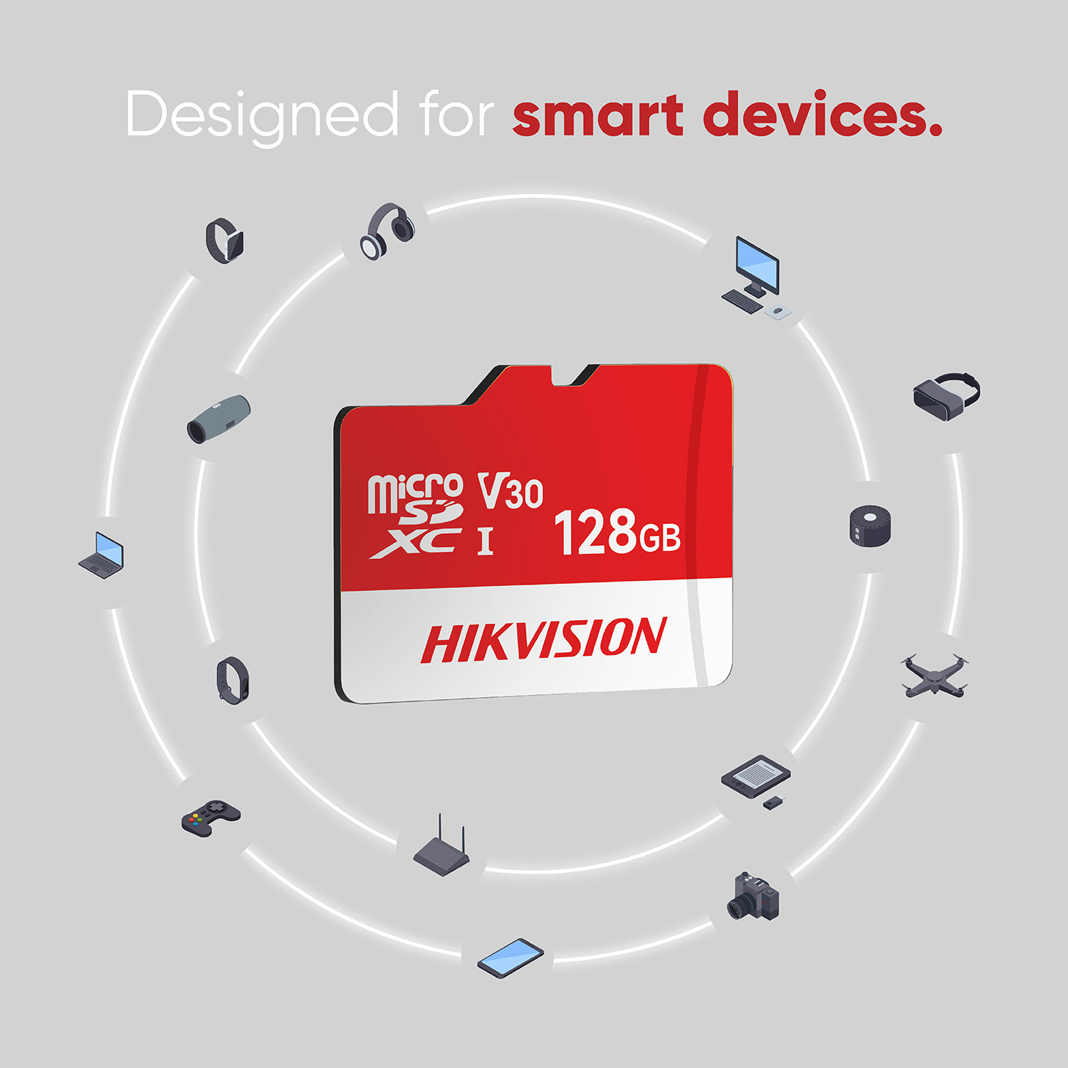 Image of HIKVISION HS-TF-D1(DZ) /128G /INDIA /WW V30 128 GB MicroSDXC Class 10 92 MB /s Memory Card Compatible with Camera, Mobile, Tablet