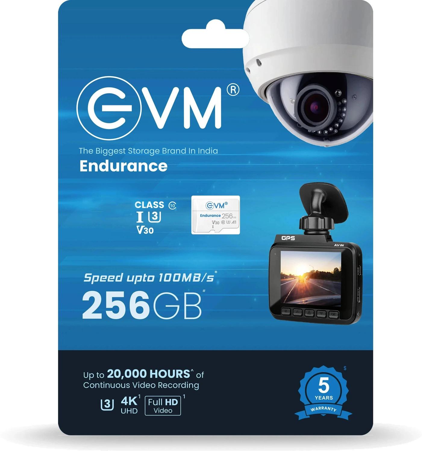 Image of EVM ENTF /256GBU3 Endurance 256 GB TF Card Class 10 100 MB /s Memory Card Compatible with Camera, Mobile