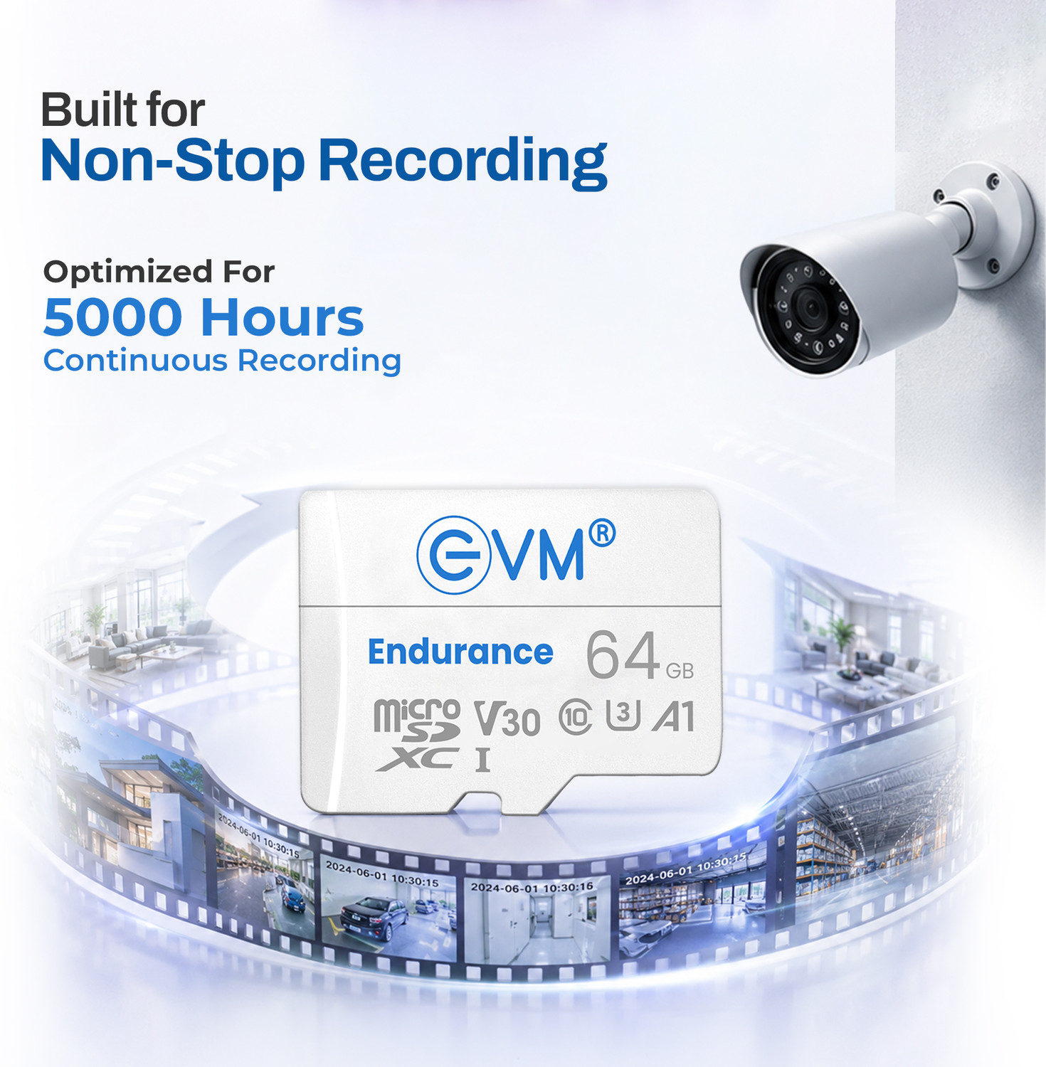 Image of EVM ENTF /64GBU3 Endurance 64 GB TF Card Class 10 100 MB /s Memory Card Compatible with Camera, Mobile
