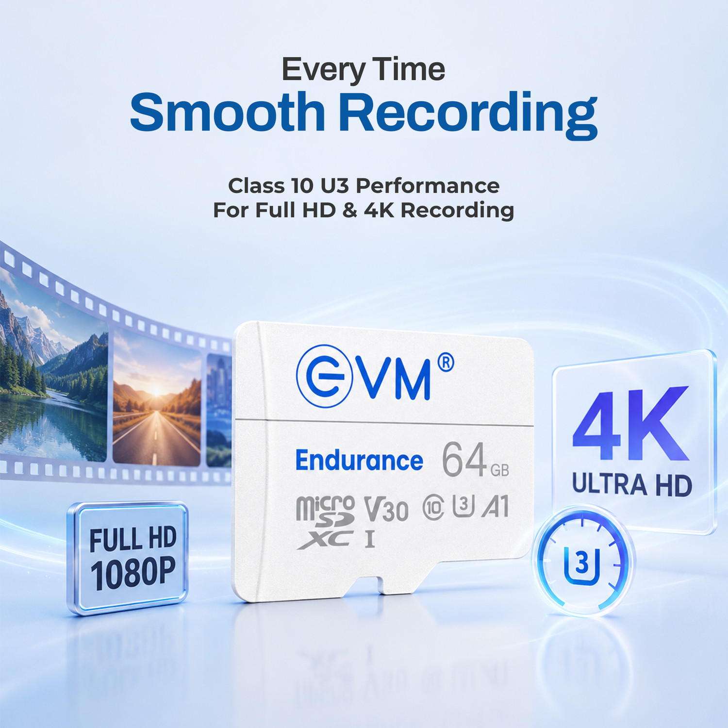 Image of EVM ENTF /64GBU3 Endurance 64 GB TF Card Class 10 100 MB /s Memory Card Compatible with Camera, Mobile