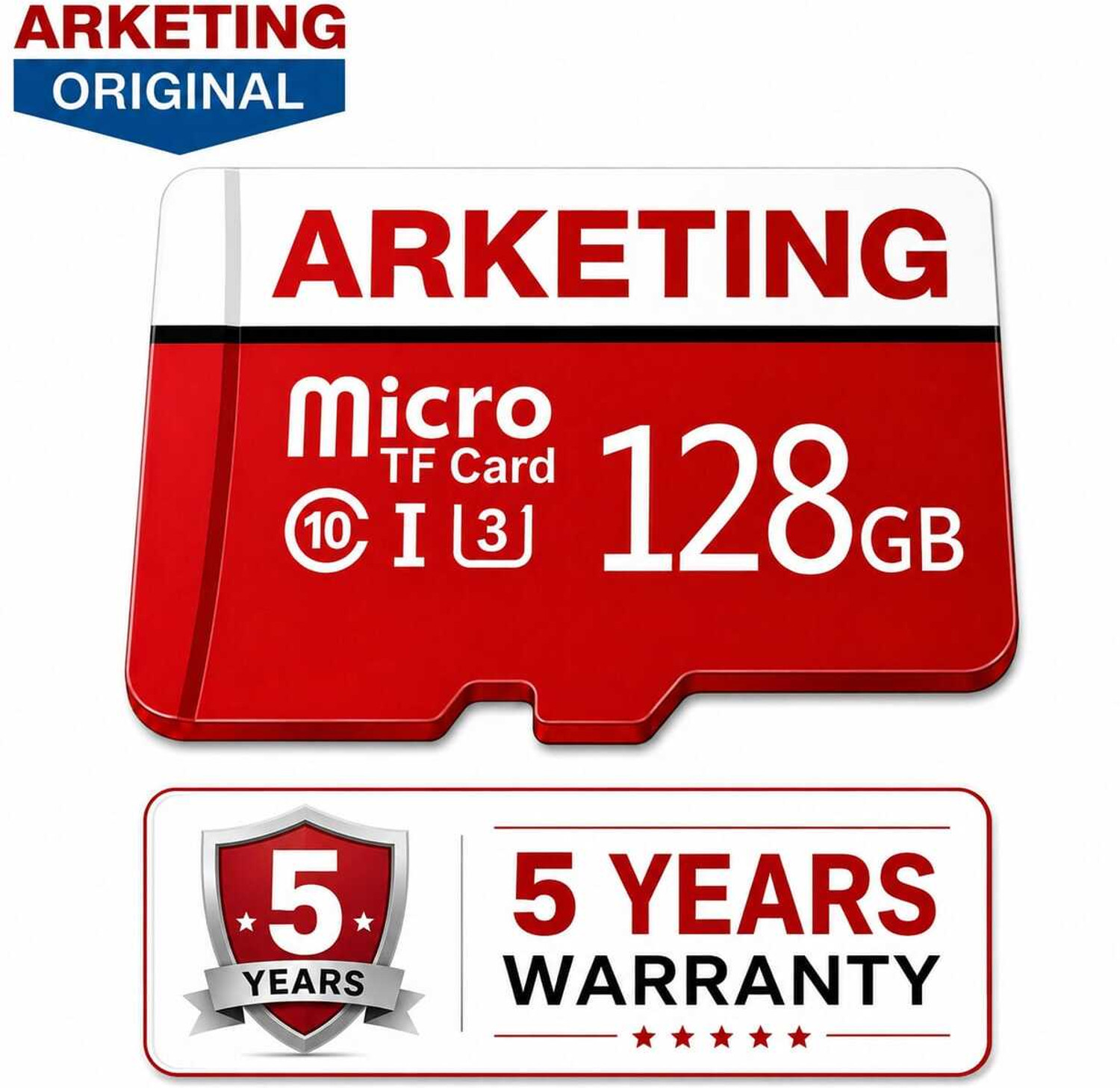 Image of ARKETING FRO-128 PRO-128 128 GB Ultra SDHC Class 10 120 MB /s Memory Card Compatible with Camera, Computer, Gaming Console, Mobile, Tablet