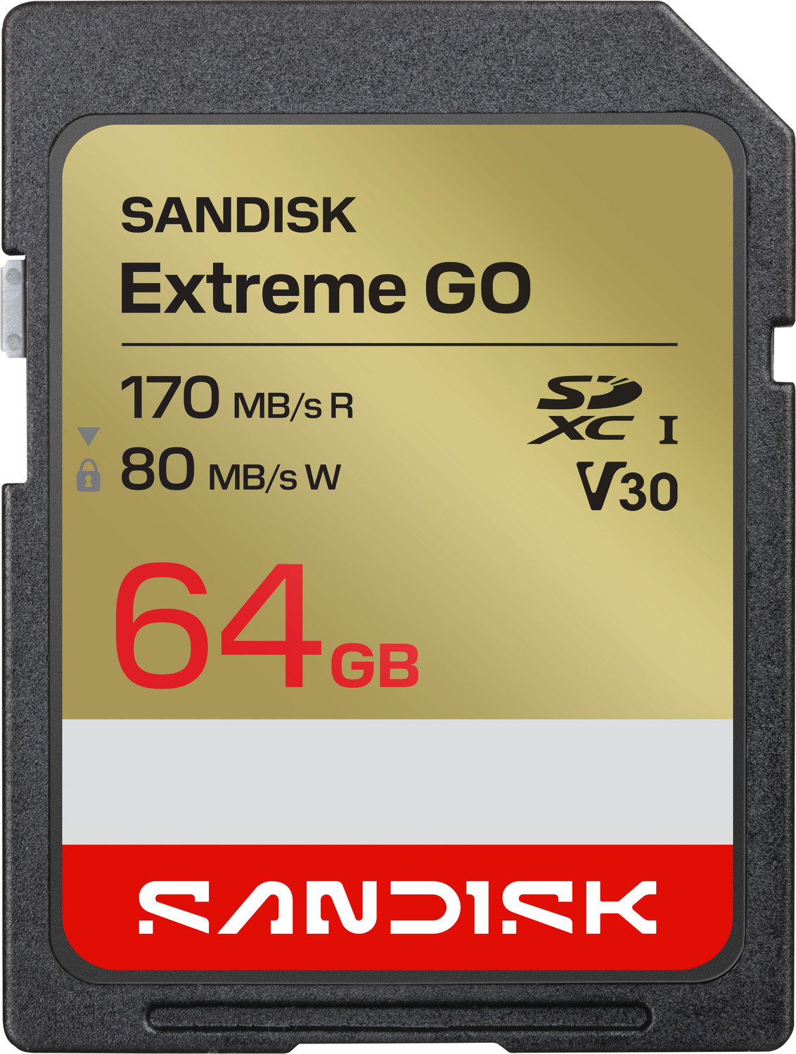 Image of SanDisk SDSDXGN-064G-GNCIN SANDISK Extreme GO SD UHS-I Card 64 GB SDXC UHS Class 1 170 MB /s Memory Card Compatible with Mobile, Computer, Tablet, Camera, Gaming Console