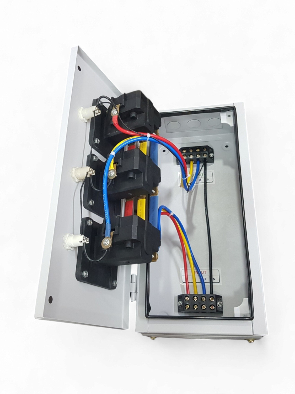 Image of VENSTAK 63 AMP PHASE SELECTOR TPN 1 POLE 3 WAY ROTARY SWITCH DULY WIRED Metal Electrical Box