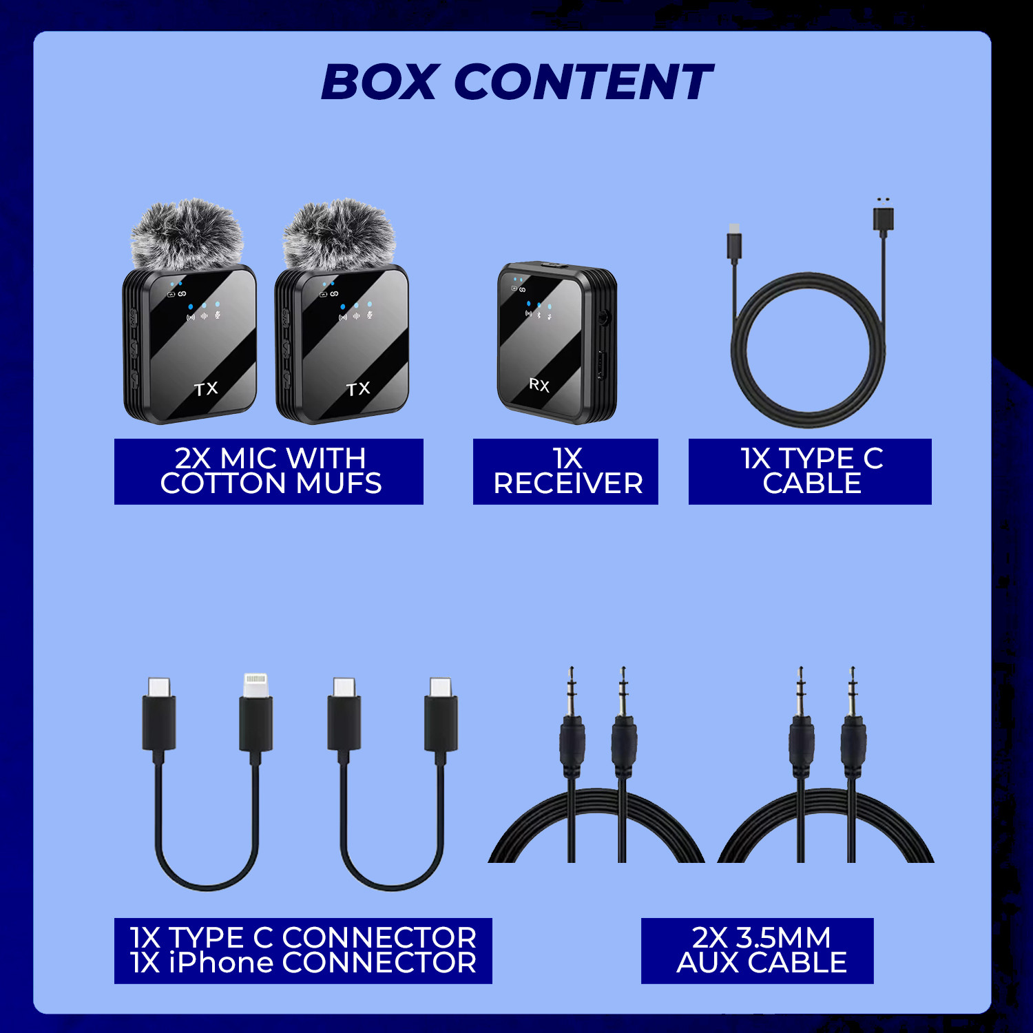 Image of WRADER Wireless Mic with Noise Cancellation for Video Recording and Vlogging Microphone