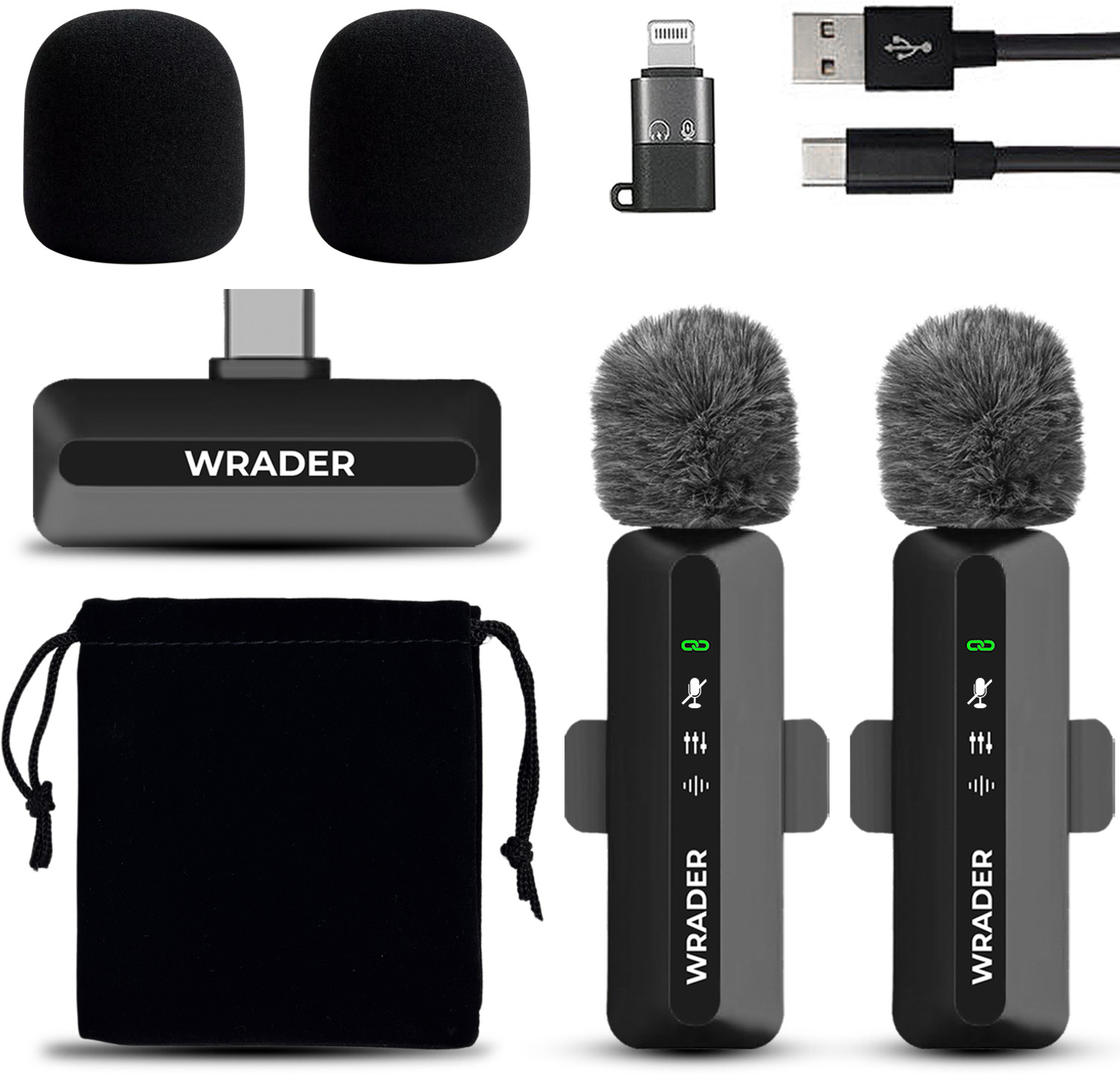Image of MOOZMOB Wireless Mic with Muff Noise Cancelling for Video Making Youtube Video Recording Microphone