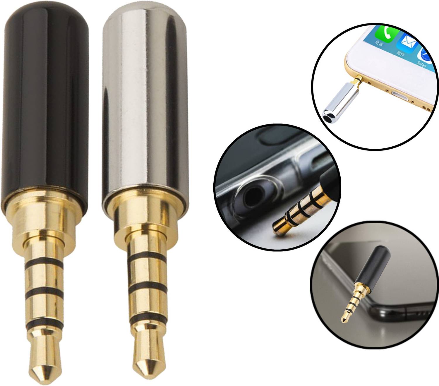 SYMFONIA Copper Gold Plated Earphones 3.5mm 4 Pole Metal Pack of 2 - Image 3