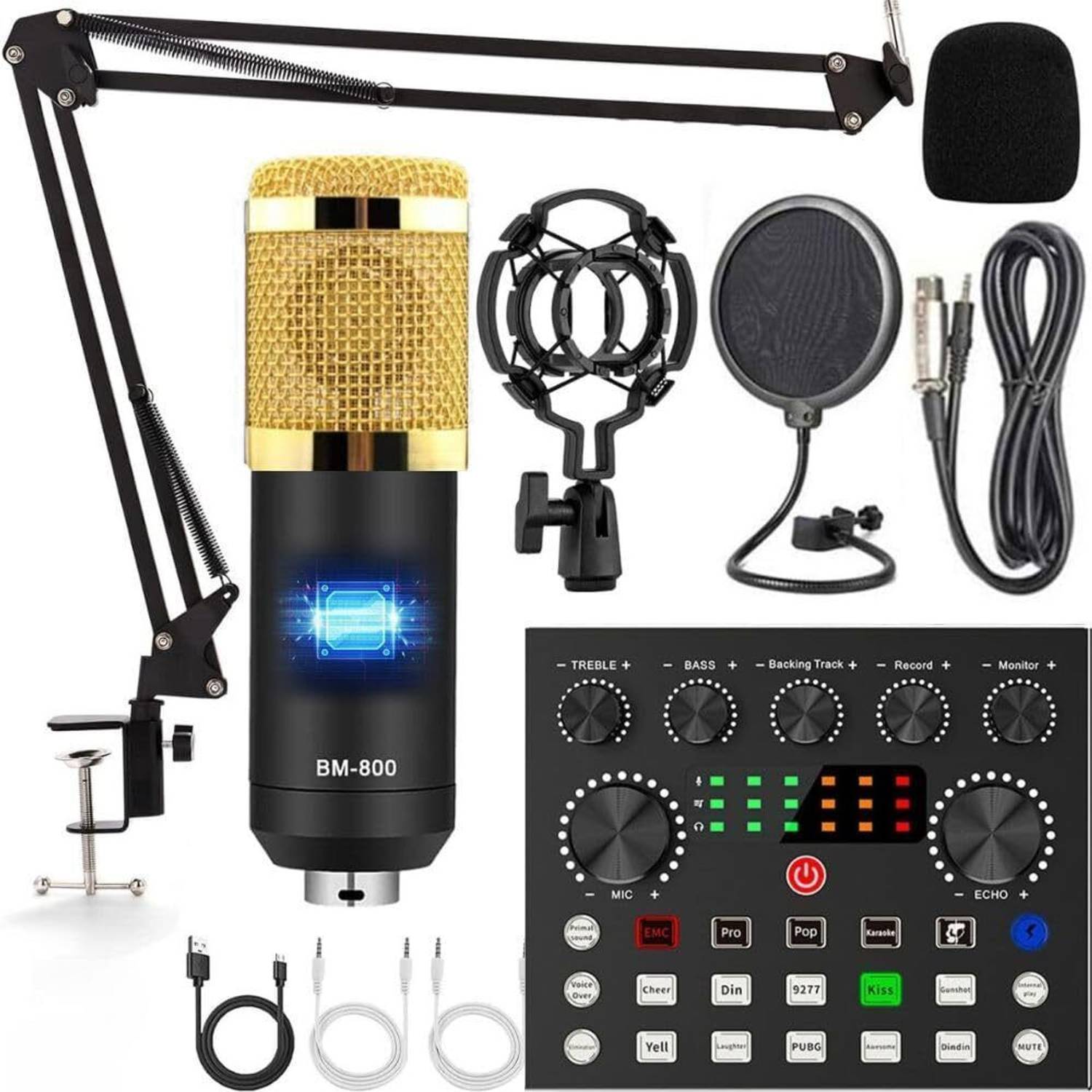 AMG Music Professional BM800 Condenser Microphone Set With Live V8