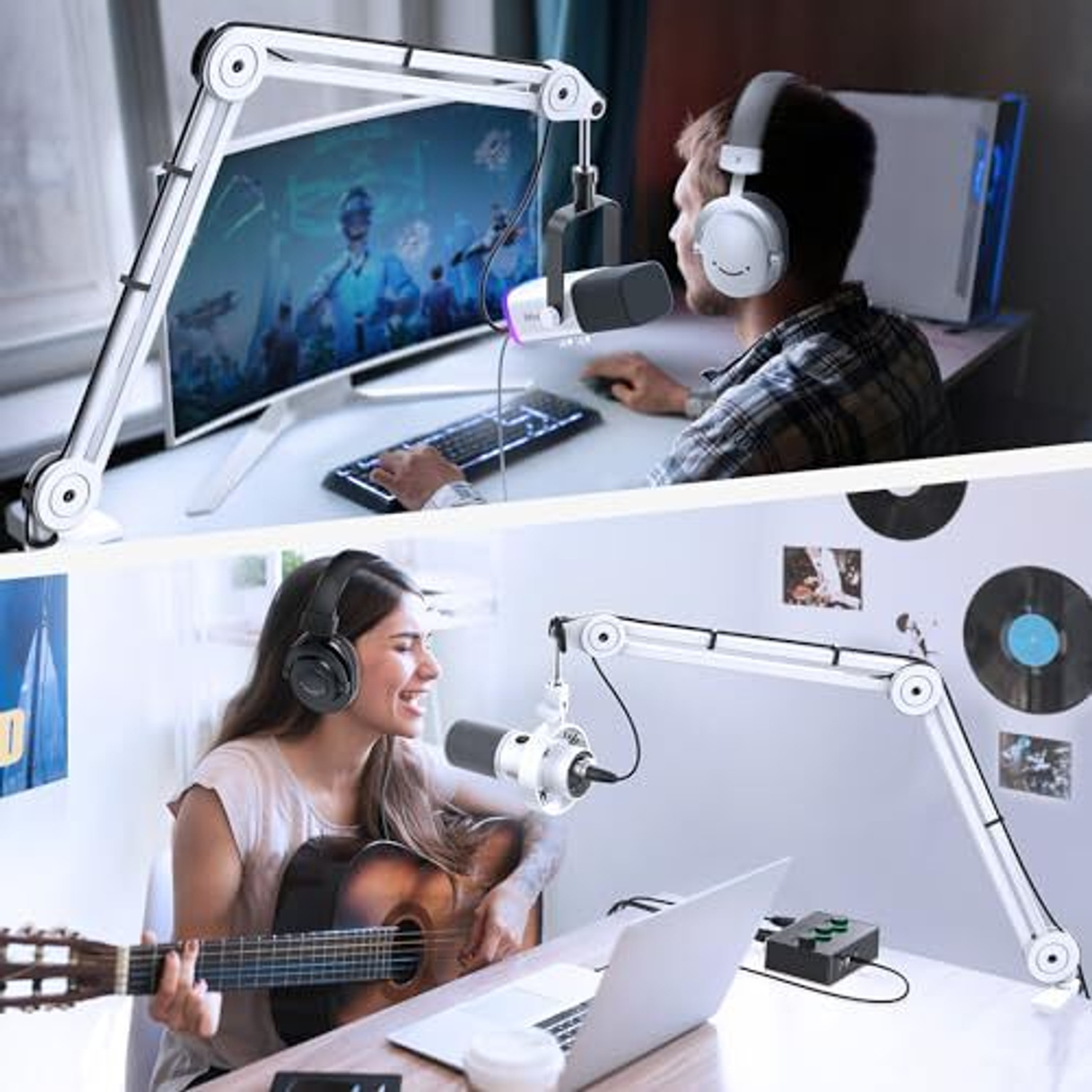 Image of Fifine Microphone Boom Arm Stand, Metal Heavy Duty Mic Stand -BM63 Microphone stand