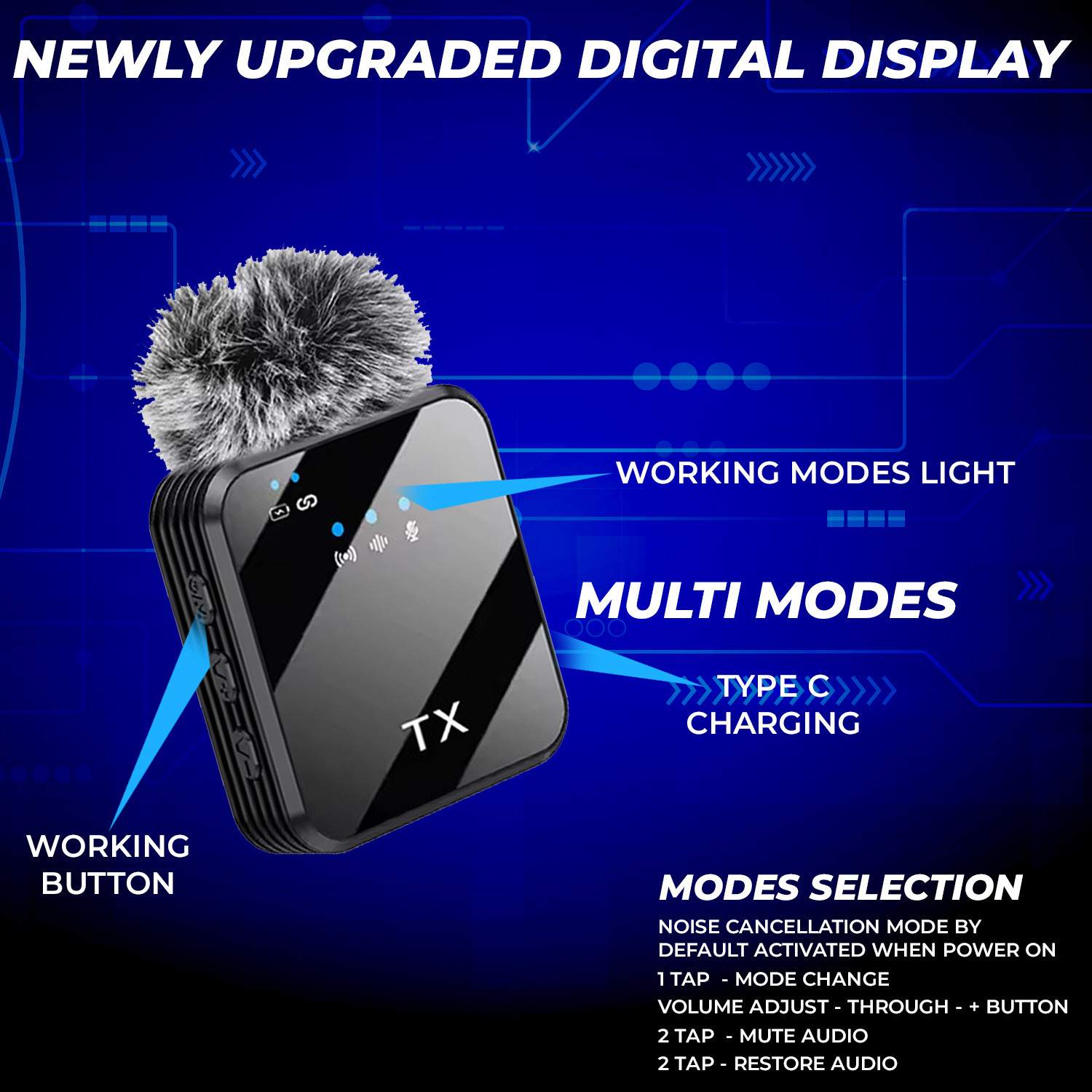 Image of WRADER Wireless Mic with Noise Cancellation for Video Recording and Vlogging Microphone