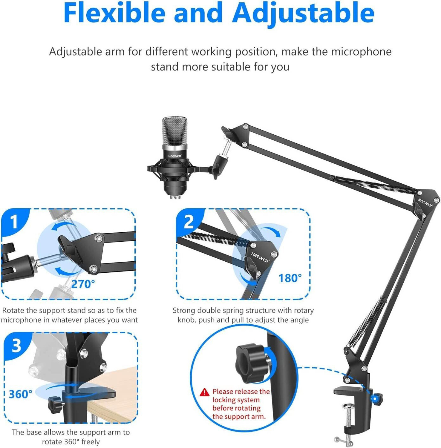 Image of IMAGINEA BM800 Condenser Microphone with Boom Scissor Arm Stand, Shock Mount & Pop Filter Recording Equipment Full Set Mic for Singing Karaoke Podcasting Mic