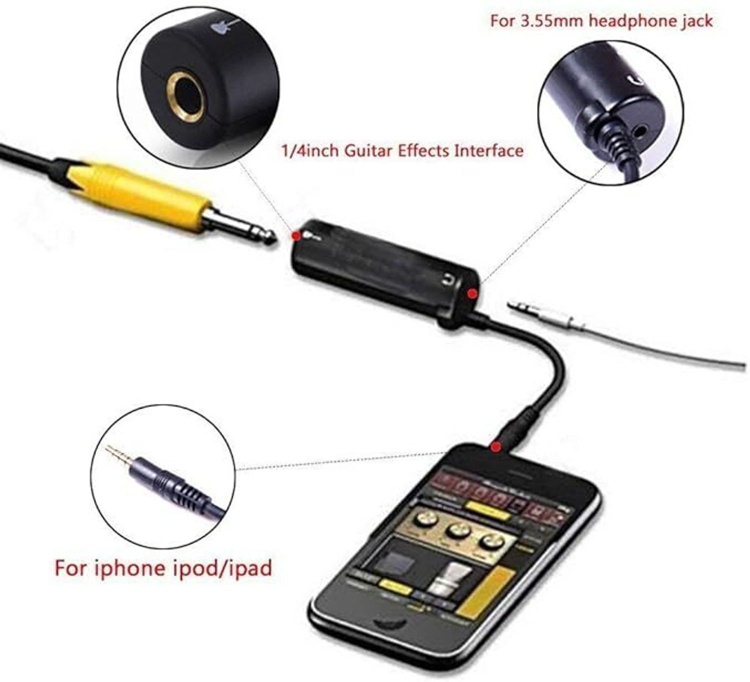 Image of Vishbin udio Interface Guitar Effects Interface Adapter Converter IRIG Guitar Interface I RIG