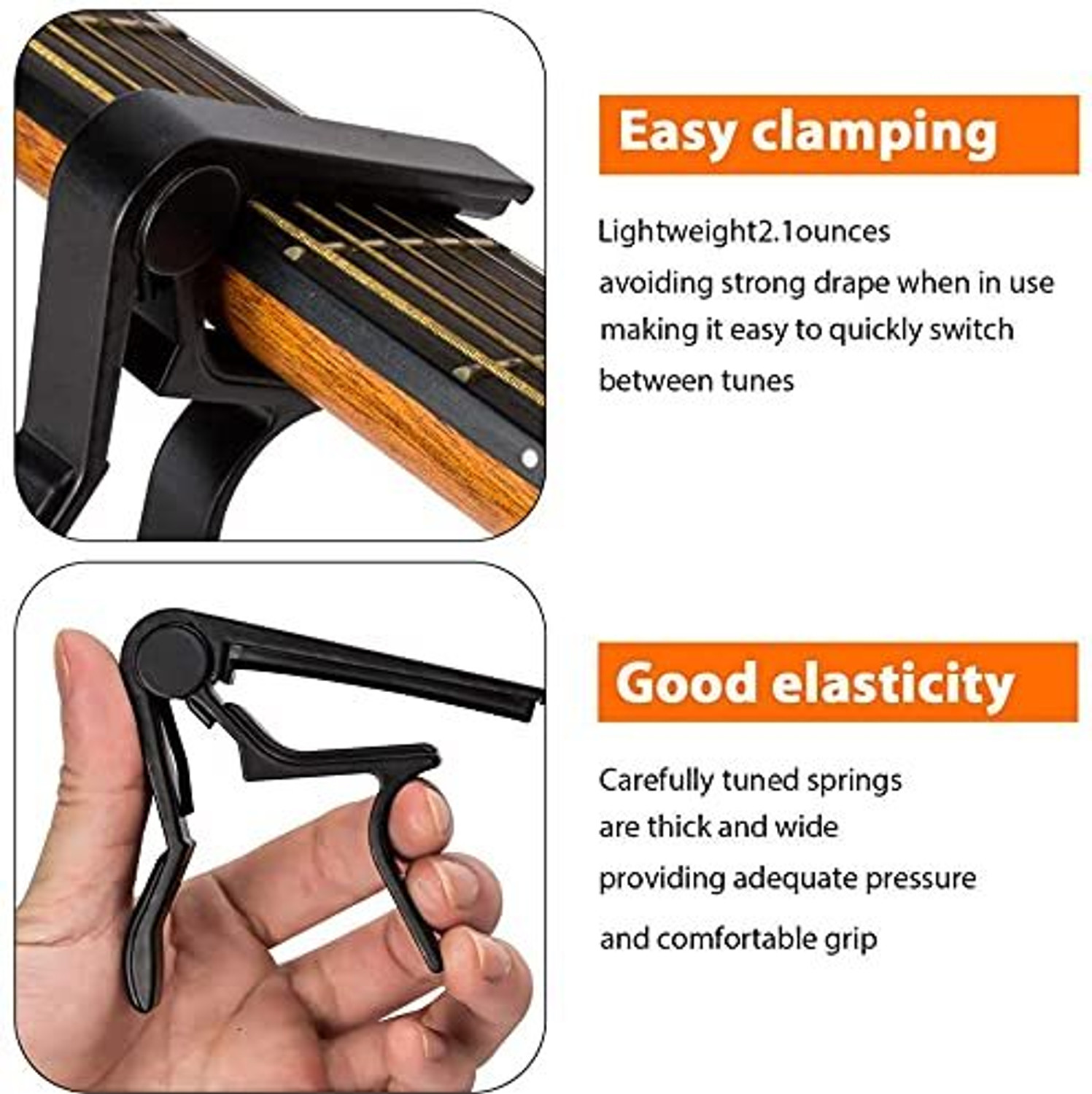 Image of Pleasure Alloy Capo for Acoustic Guitar with Picks for Ukulele Screw-on Guitar Capo