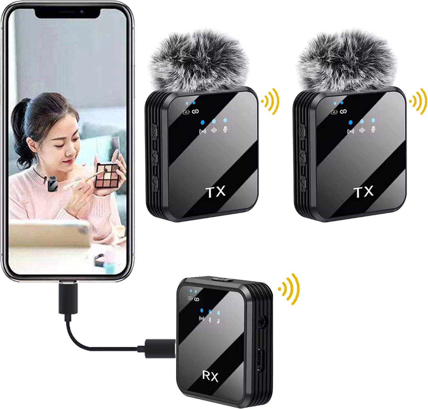 Image of WRADER Wireless Mic with Noise Cancellation for Video Recording and Vlogging Microphone