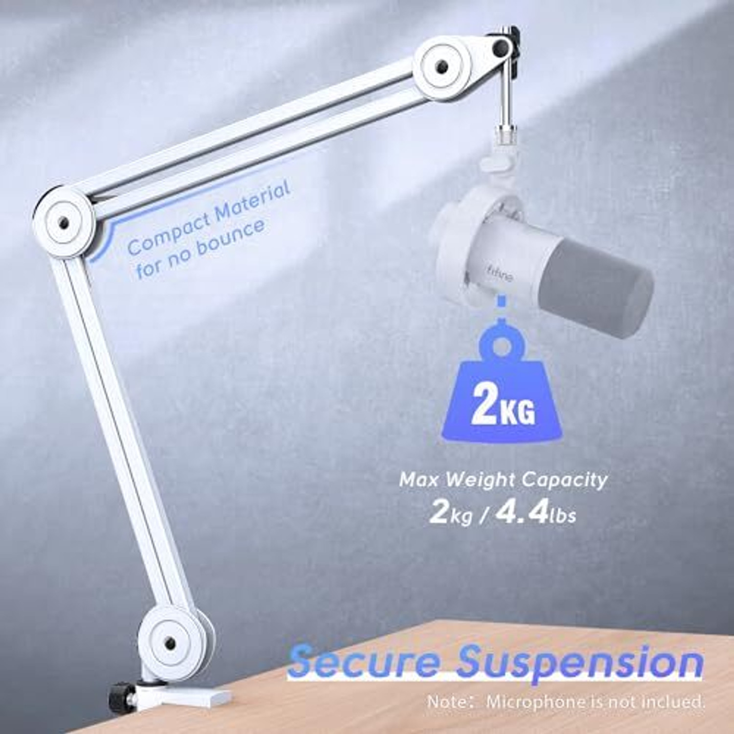 Image of Fifine Microphone Boom Arm Stand, Metal Heavy Duty Mic Stand -BM63 Microphone stand