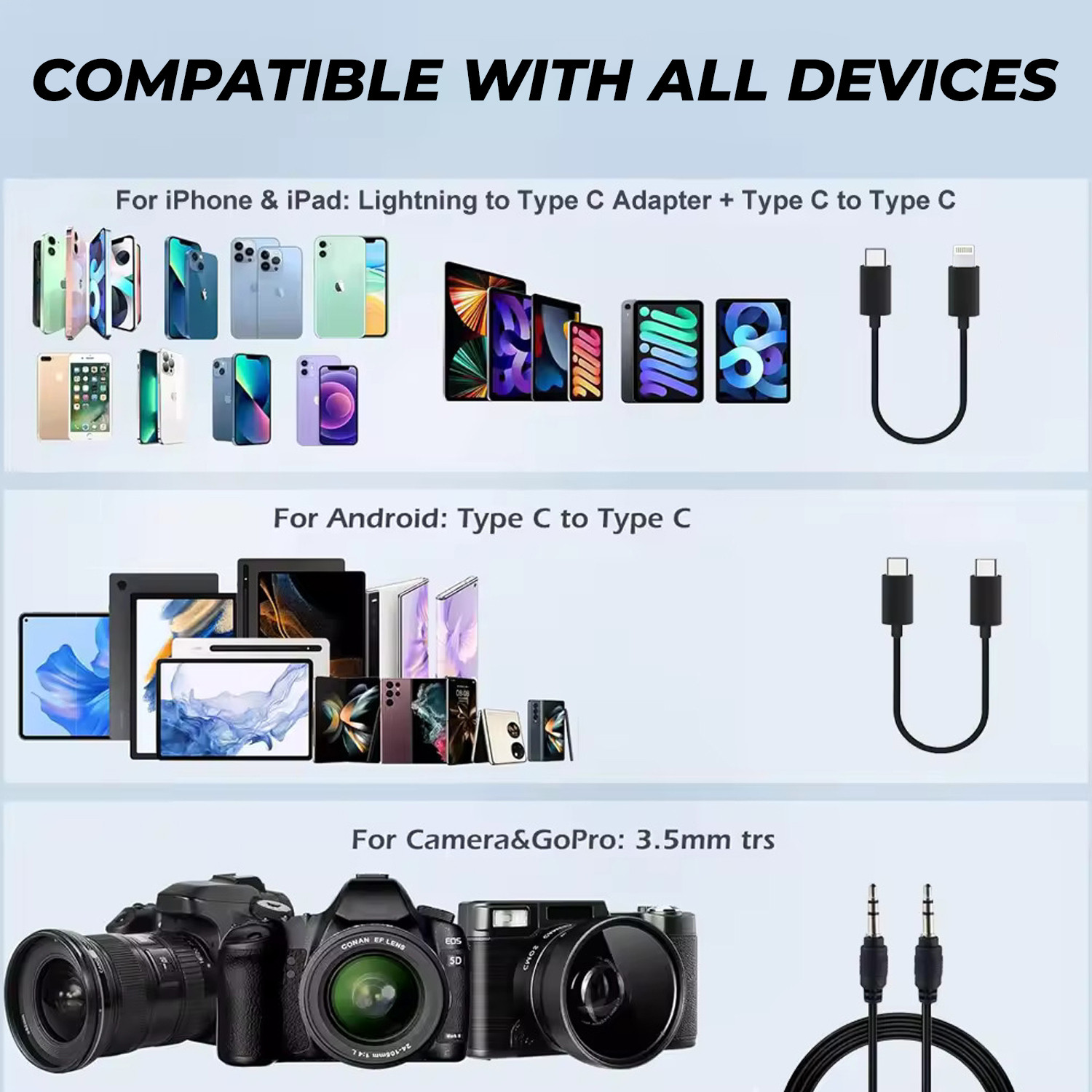 Image of WRADER Wireless Mic with Noise Cancellation for Video Recording and Vlogging Microphone