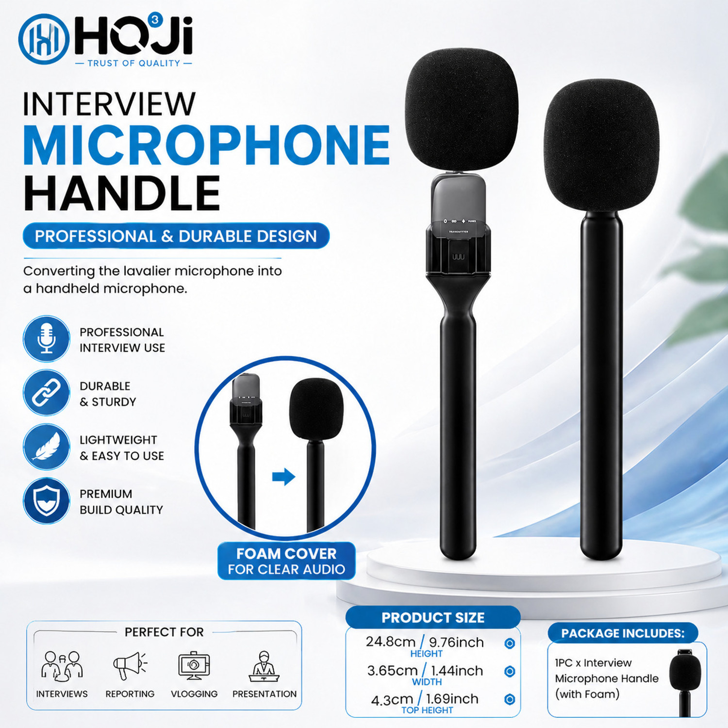 Image of HOJI Interview Mic Handle Stick (Only Handle, No Mic Included) Microphone Handle