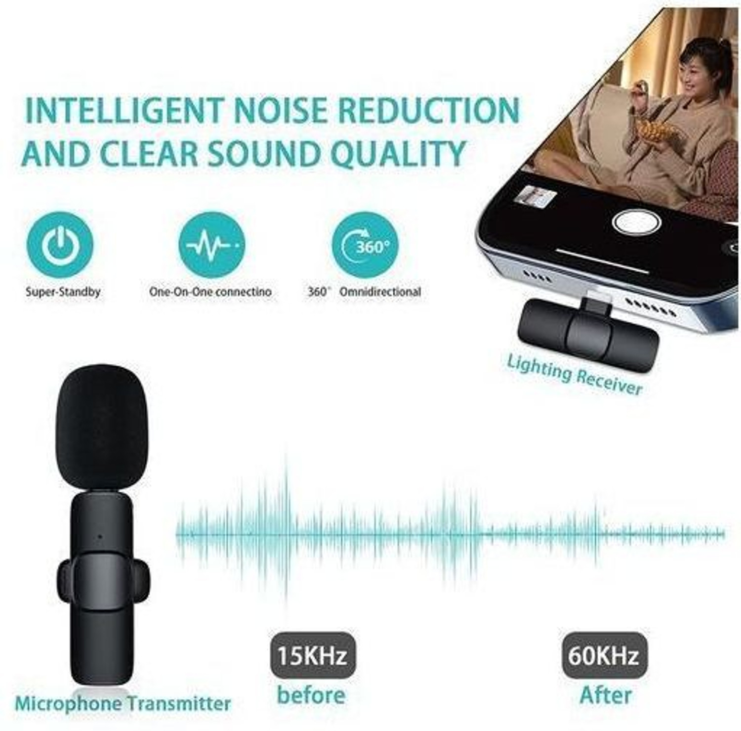 Image of Buff K8 Wireless PLUG AND PLAY MIC Type-C & Lightning Connector MIC WIRELESS MICROPHONE