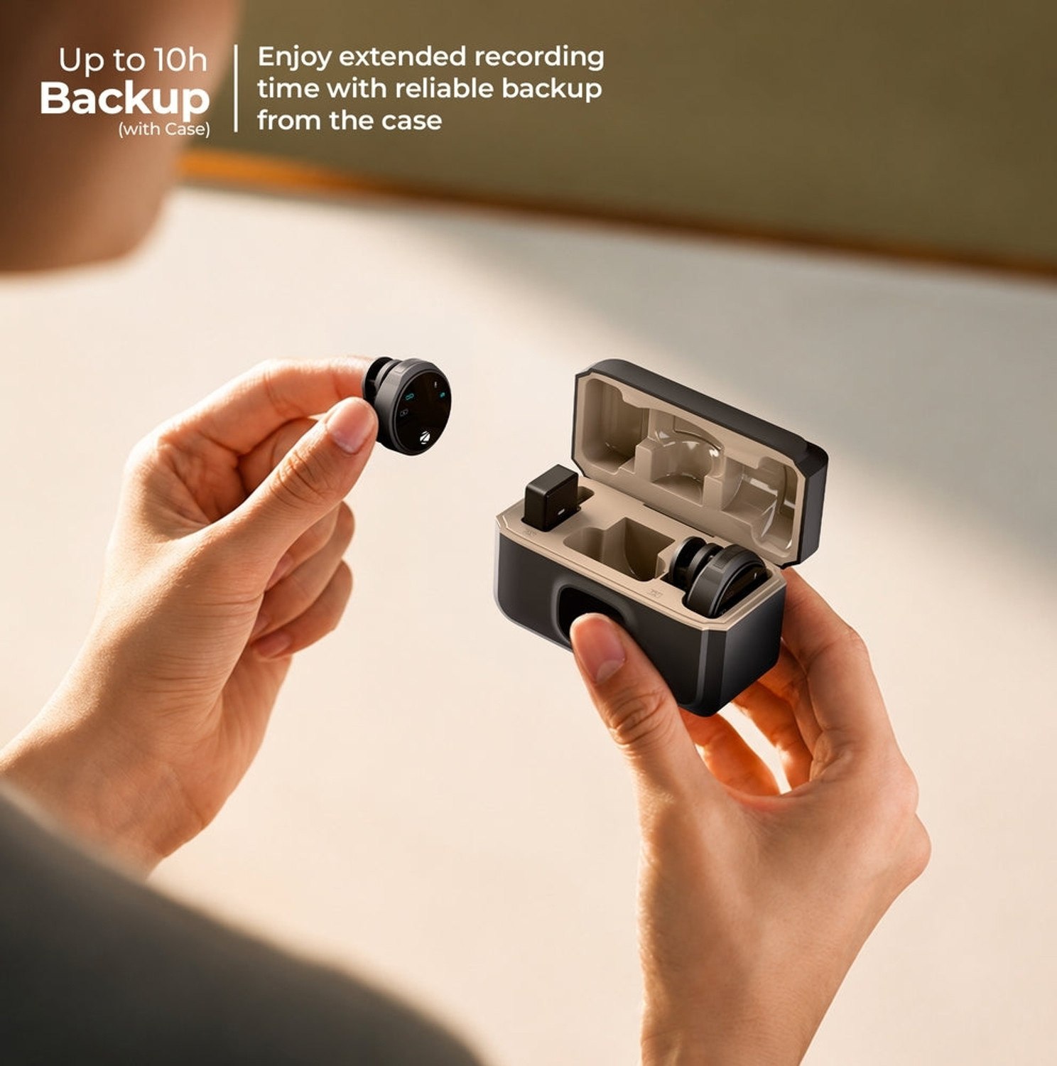 Image of ZEBRONICS ZEB - WAVLET 100 WIRELESS MIC WITH CASE (SPM115) Mic (Black)