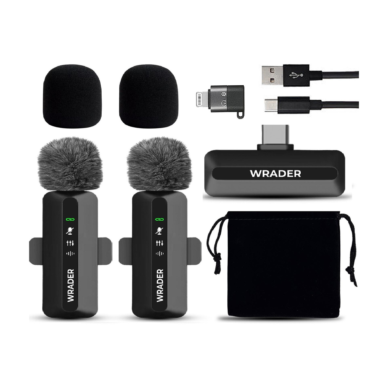Image of MOBIZAC Wireless Mic with Noise Reduction for Video Recording Vlogs Making Microphones (Black)