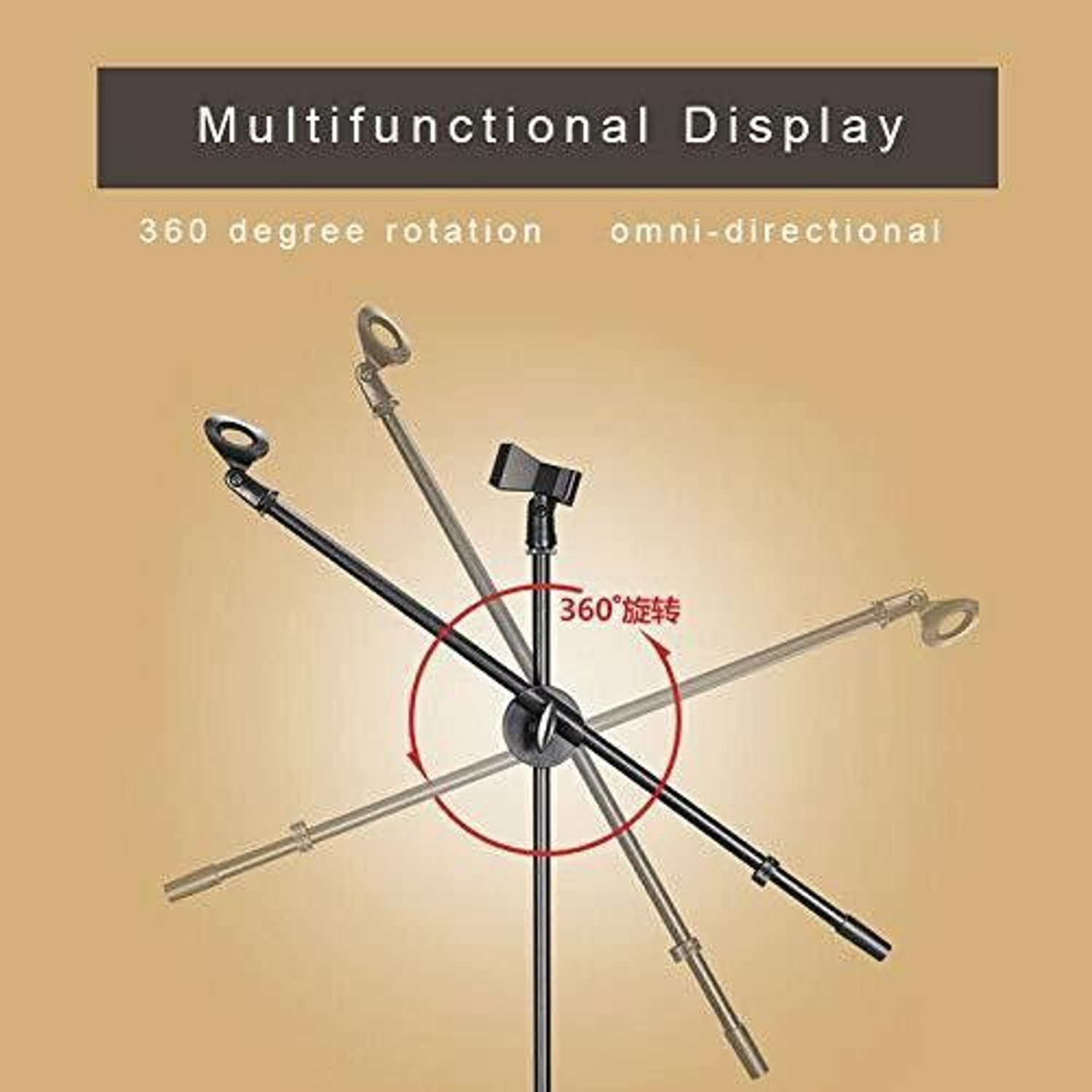 Image of Techtest Mic Stand for Singing Microphone Stand Dual Mike Stand for Studio Recording Microphone Stand