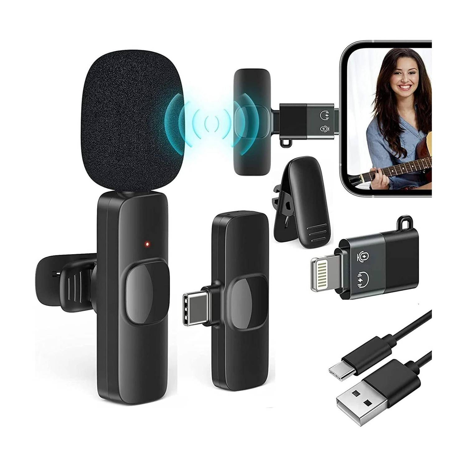 IMAGINEA 2.4 GHz Wireless Microphone, Digital Mini Recording for All Lightning Mobile Wireless Microphone