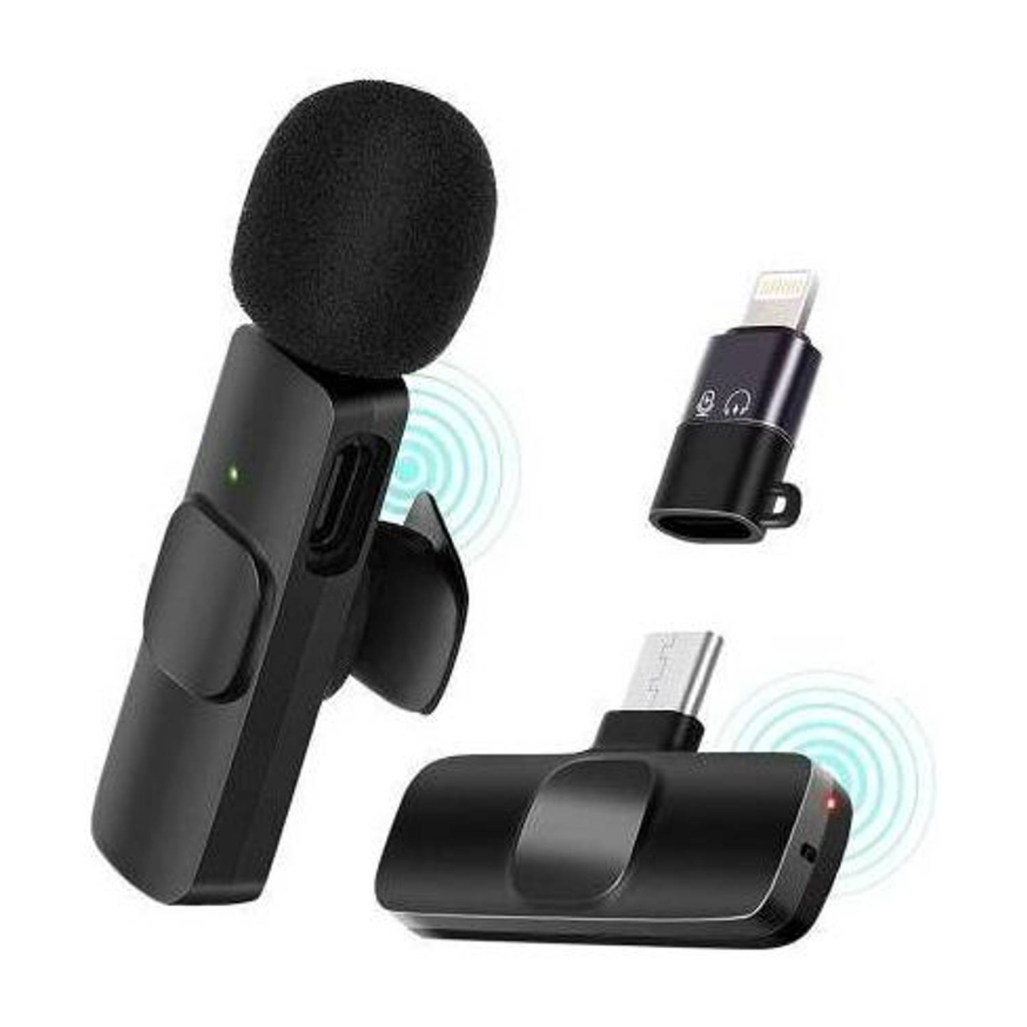 volkano K8 Wireless Microphone Video Recording with Noise Cancellation Mic Supports Type-C Android & iPhone Plug and Play/No Bluetooth