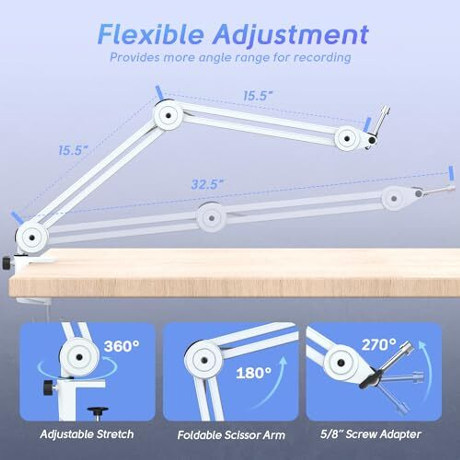 Image of Fifine Microphone Boom Arm Stand, Metal Heavy Duty Mic Stand -BM63 Microphone stand