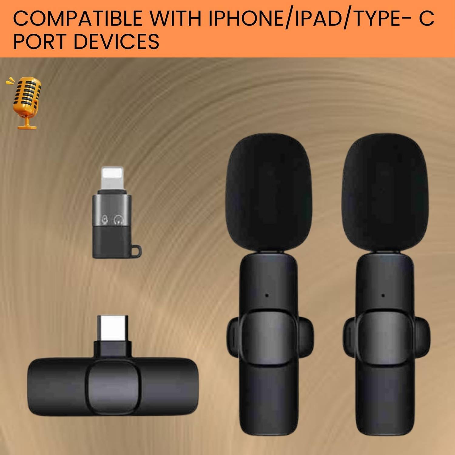 AGINDUSTRY K9Dual Wireless Microphone Plug& Bluetooth Collar Mic forLive Stream/YoutubeO91 Microphone