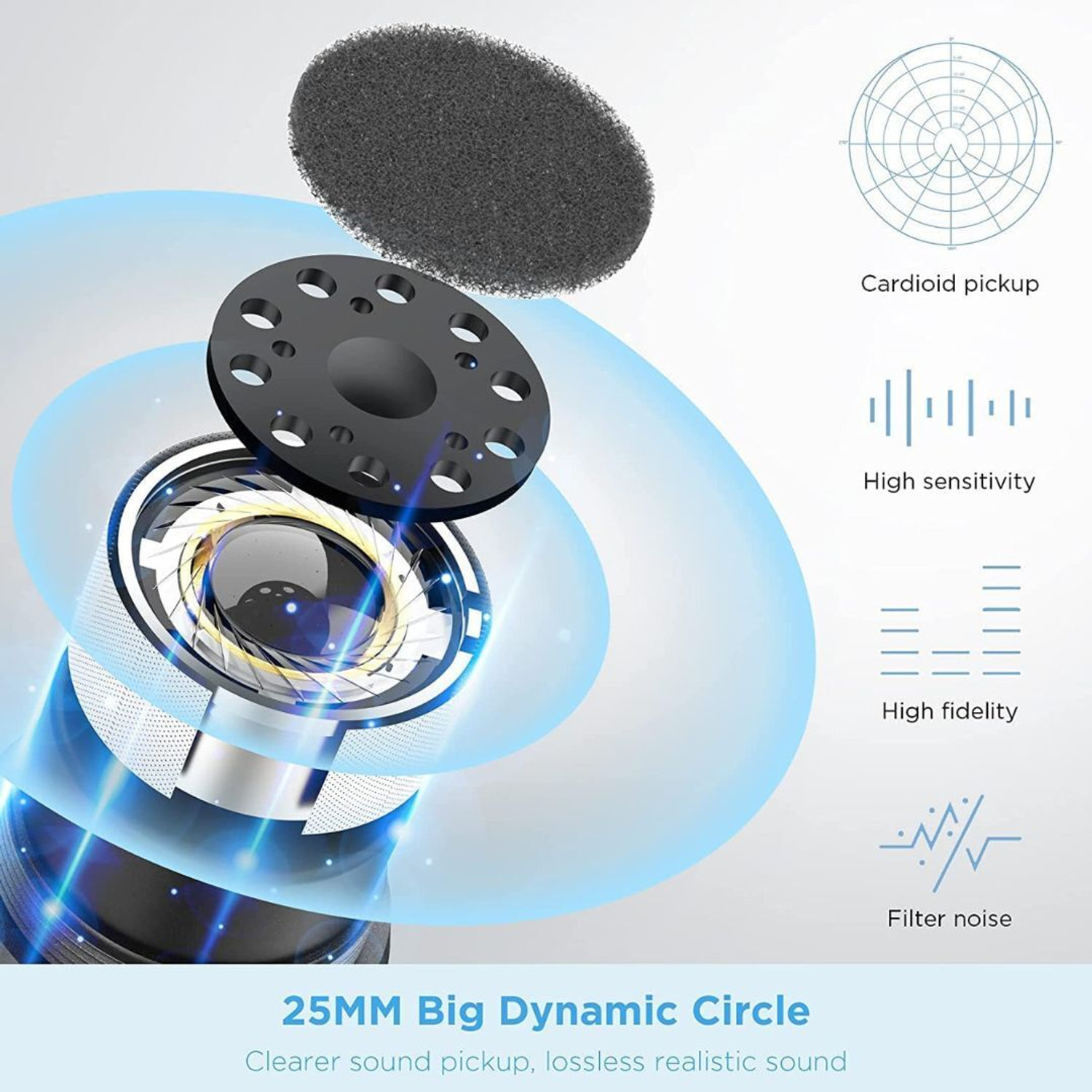 Image of Adiohub HY-07 Wireless Mic, Dynamic Microphone, Karaoke Handheld mic System 6.35mm Jack Microphone