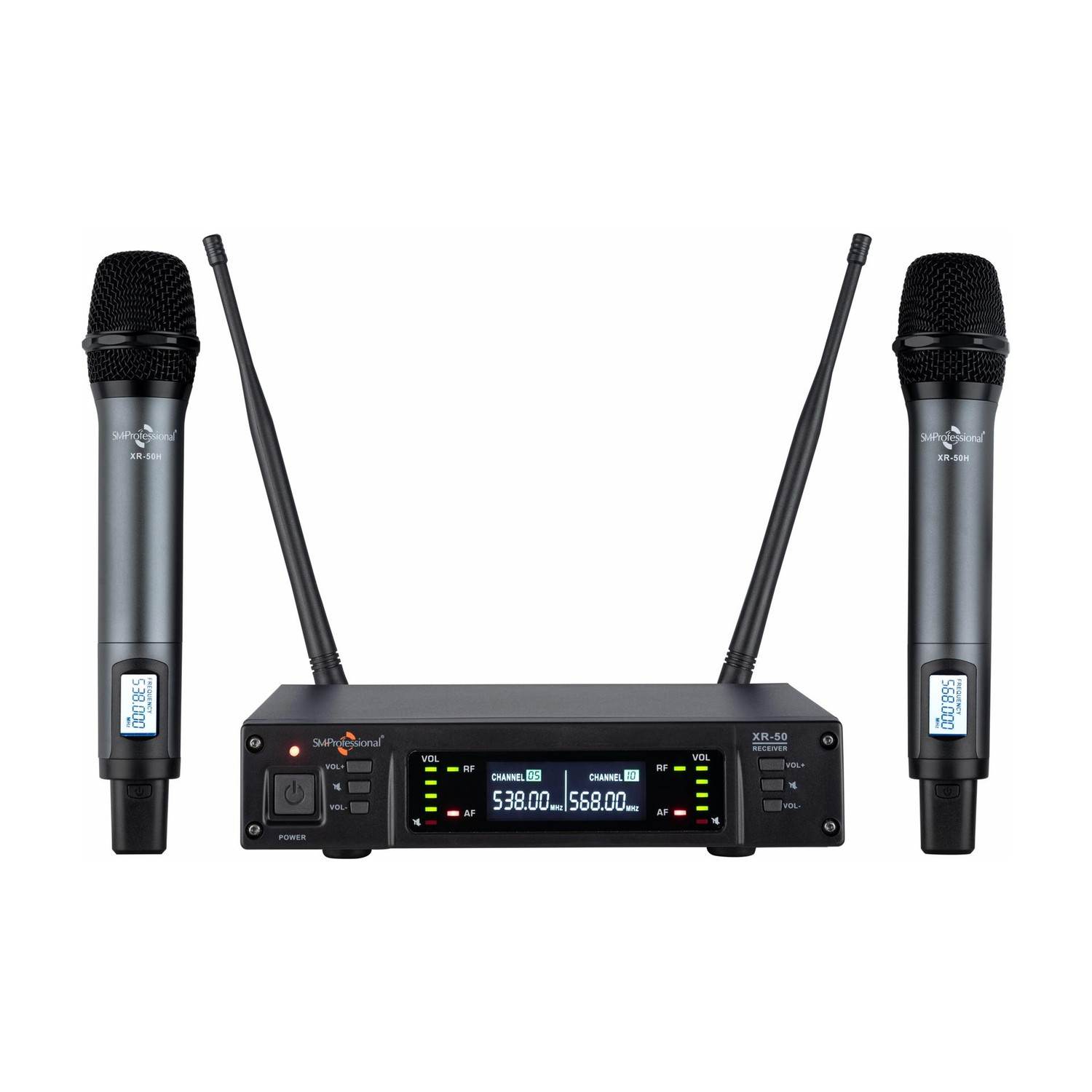 Image of Studiomaster XR-50HH UHF Dual hand mic with superior sound pickup and rugged metal body Microphone
