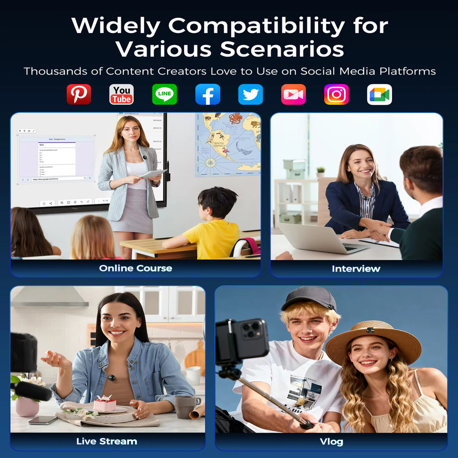 Image of Arvy Enterprises Dual Wireless Magnetic Clip Lavalier Microphone with Noise Reduction Microphone