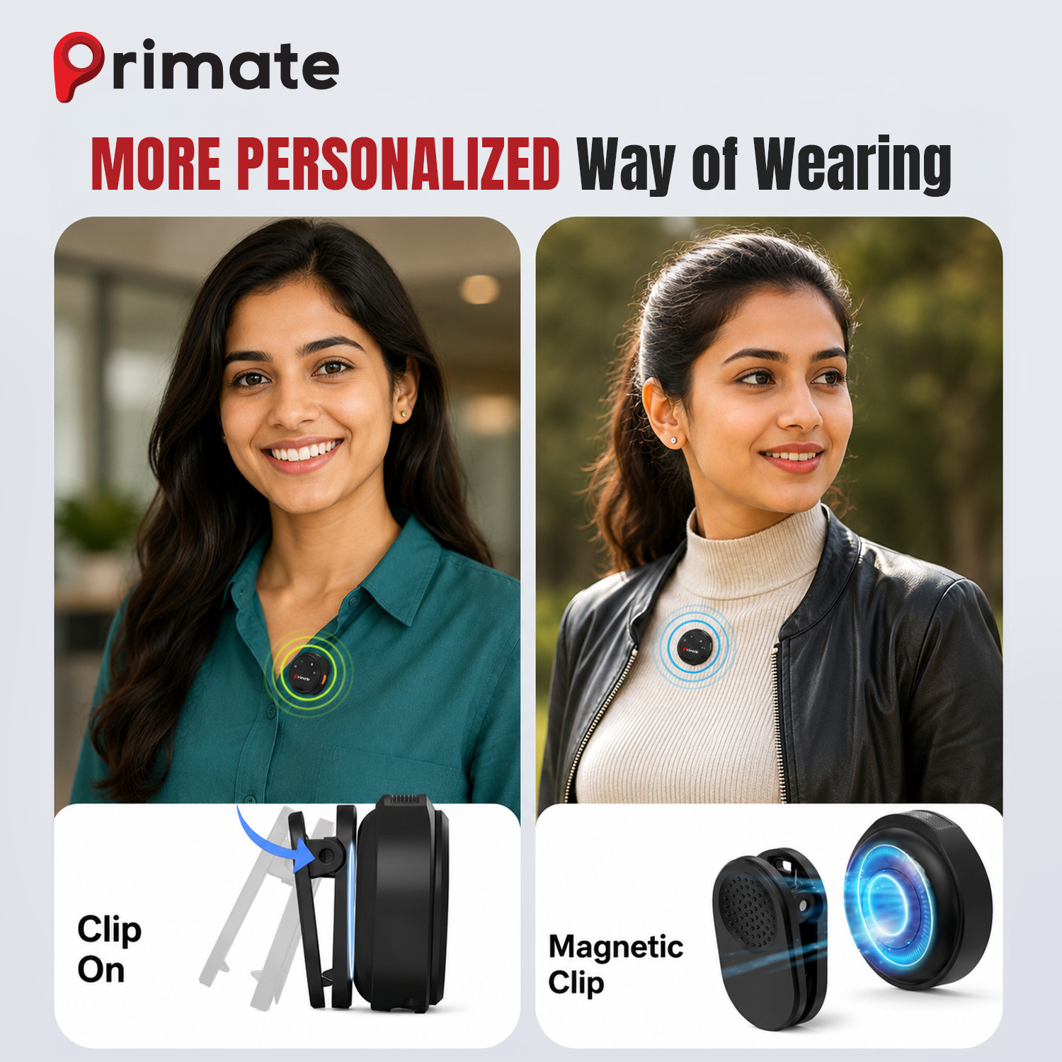 Image of Primate Wireless Lavalier Microphone for Android iPhone, Noise Cancellation, Type-C Mic Microphone