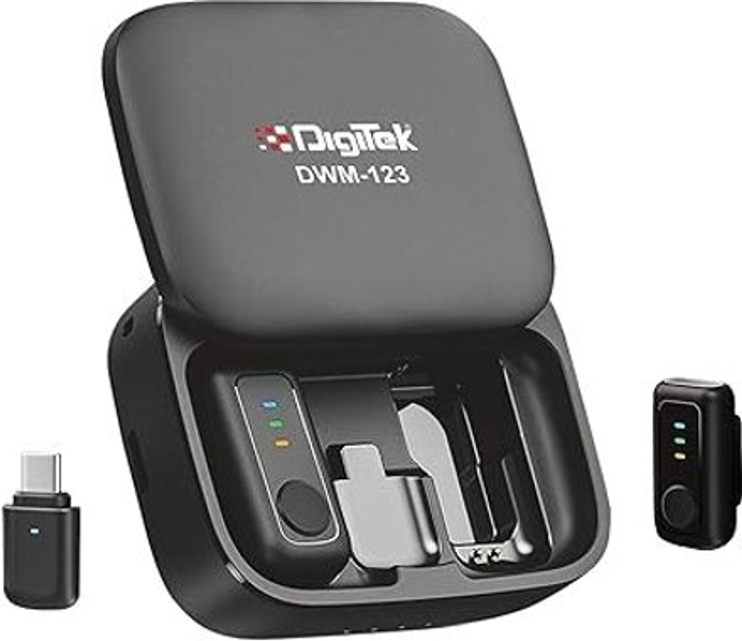 Image of DIGITEK DWM 123 2-in-1 Wireless Microphone, 60m Range for Smartphones with Type-C Port Microphone