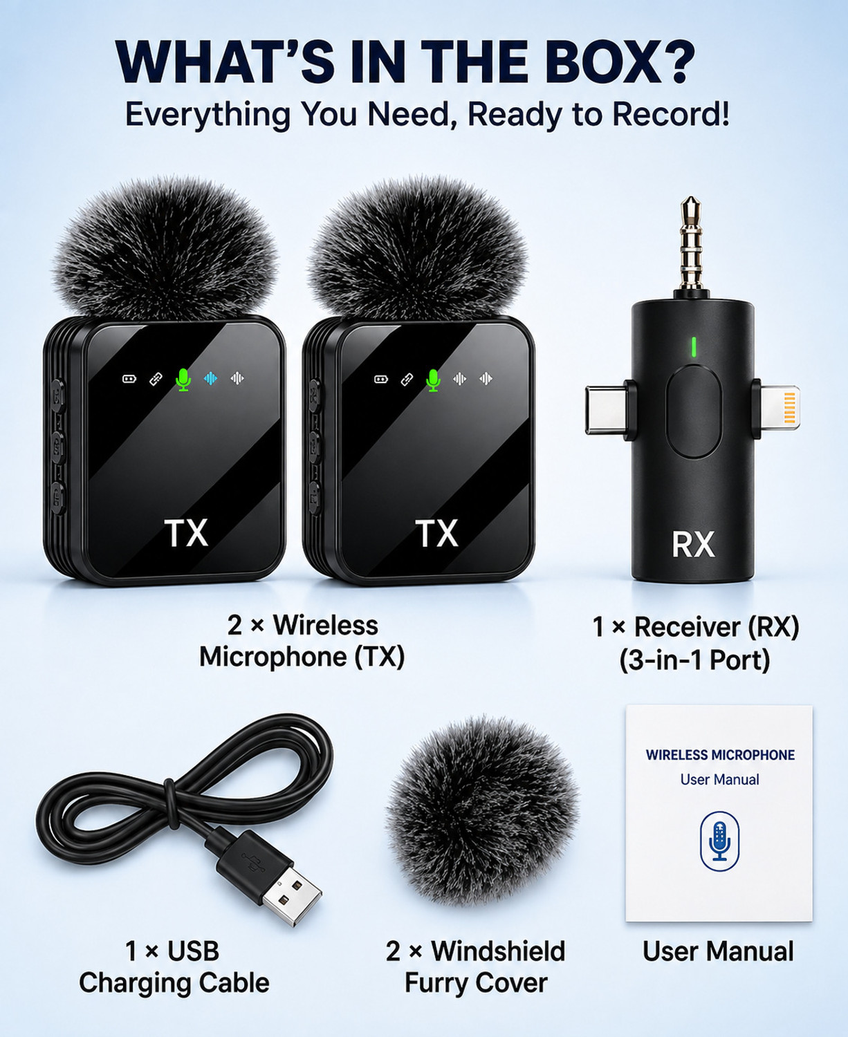 Image of Fireshell Wireless Mic for YouTube | Microphone Mike for Vlog & Recording Microphone
