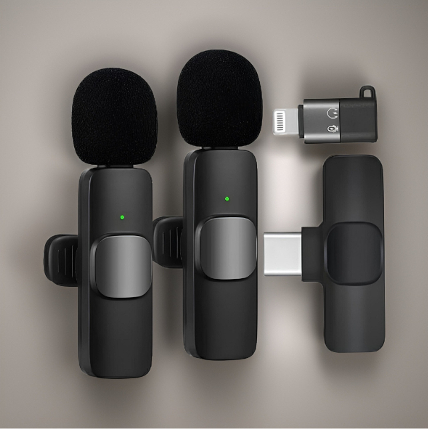 Image of YAROH 45v K8 Wireless Mic Set: Type-C & iPhone Compatible Livestream & Video Recording Microphone