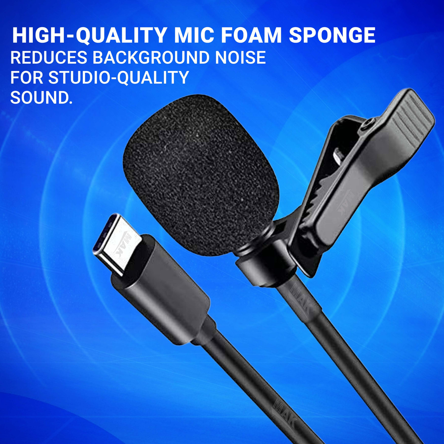 Image of MAK Type-C Wired Microphone - USB-C Noise Cancelling Mic for Recording & Calls Microphone