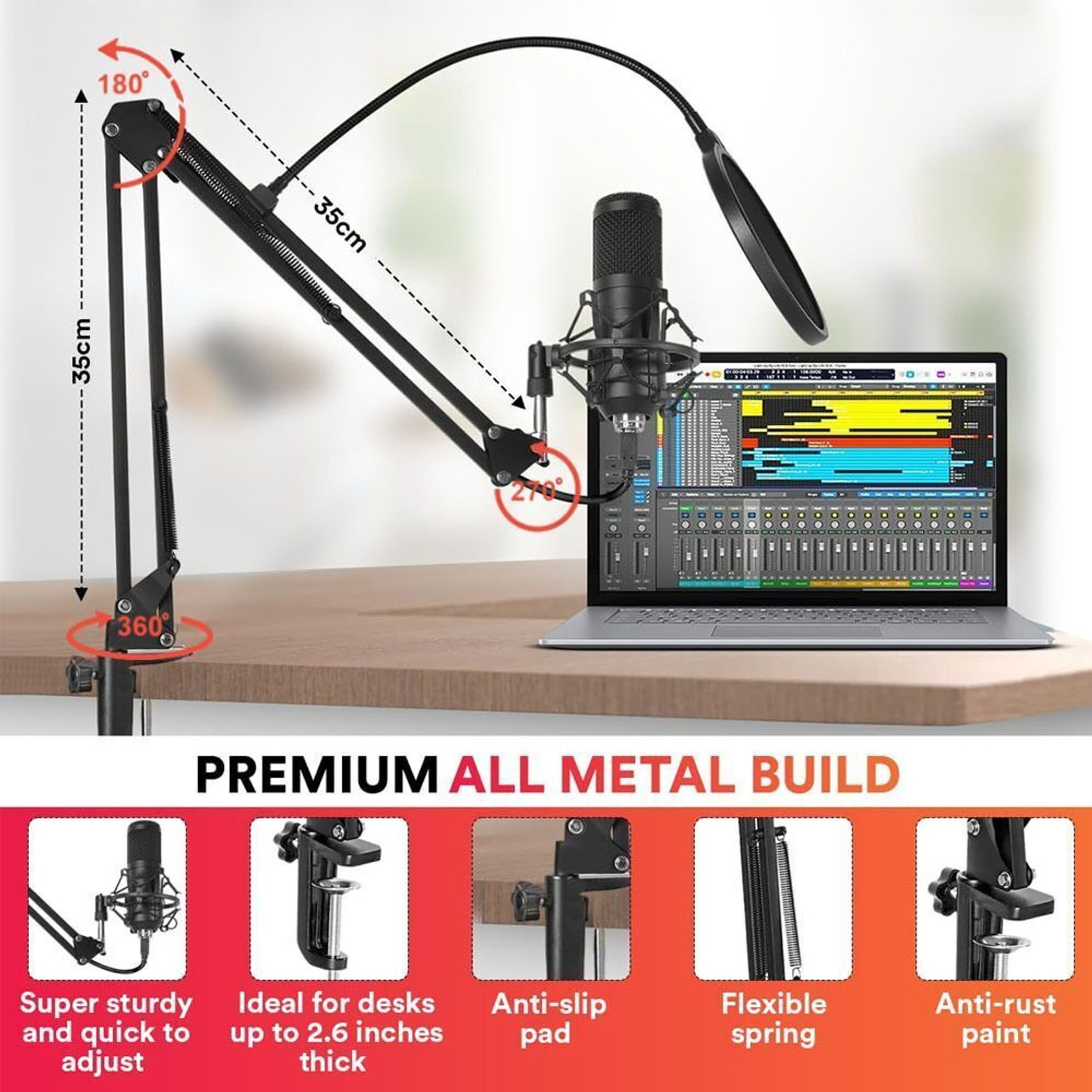 Image of Mocking Bird USB Condenser Mic Kit 192kHz /24bit with Boom Arm for Podcasting & Gaming Singing Microphone