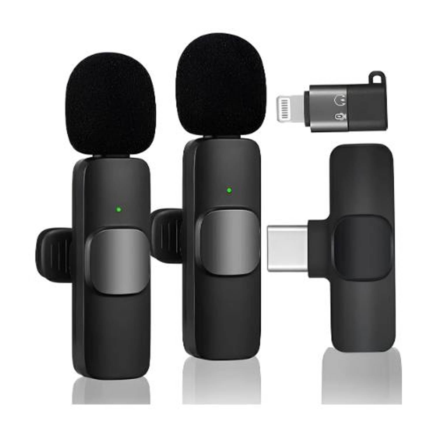 YAROH 62v_K8 Wireless Mic Set: Type-C & iPhone Compatible Livestream & Video Recording Microphone