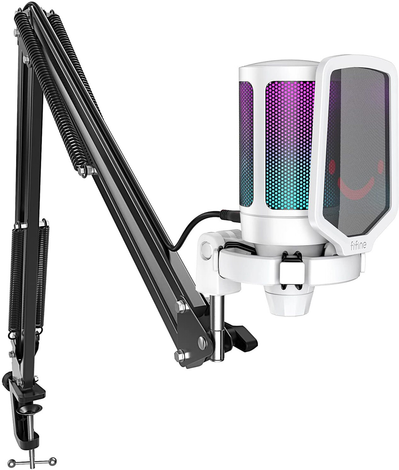 Image of Fifine (OPEN BOX) A6T Plug & Play Condensor Gaming USB Microphone Kit - White Microphone