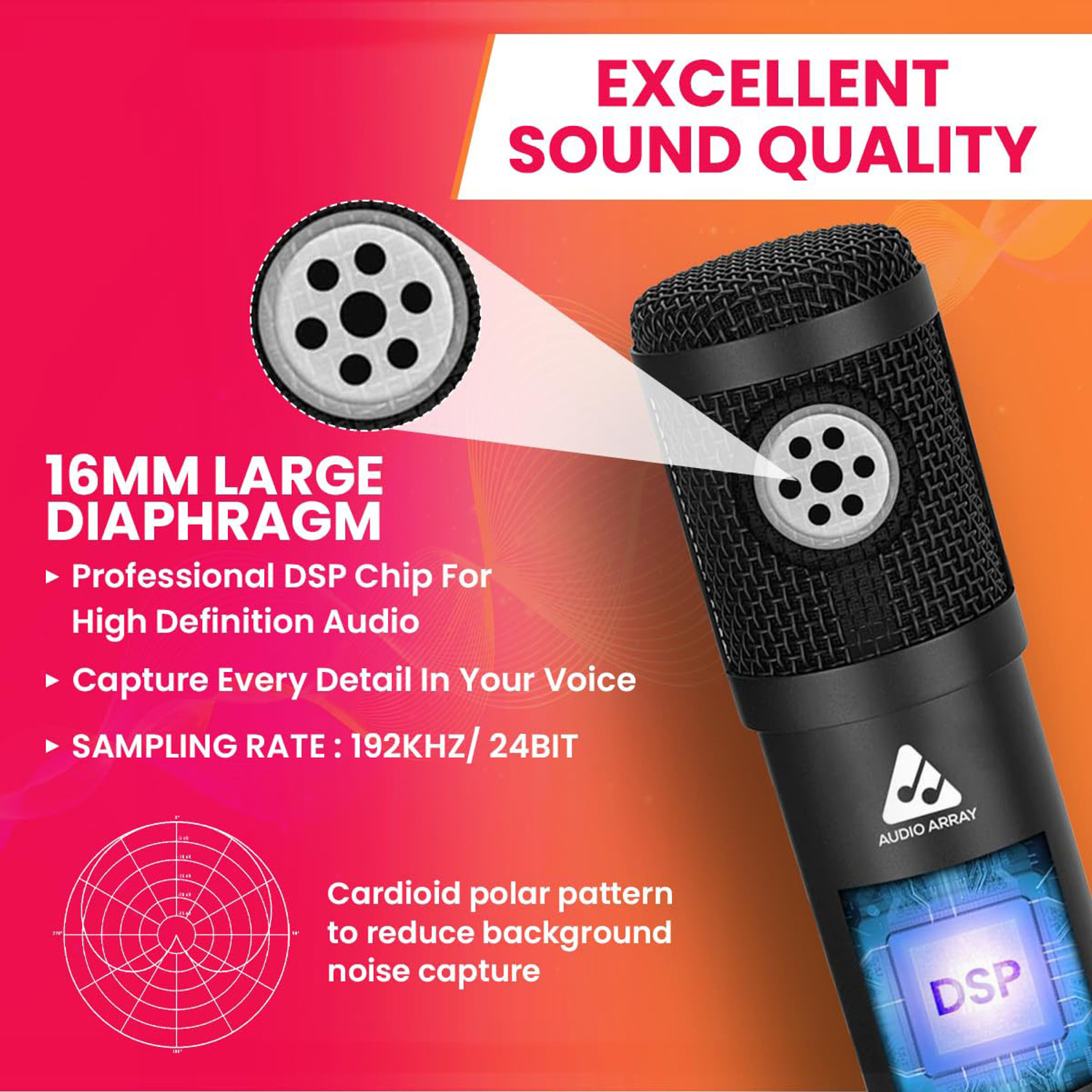 Image of DawnRays USB Condenser Microphone Kit 192kHz /24bit for Podcasting, Gaming & Singing Microphone