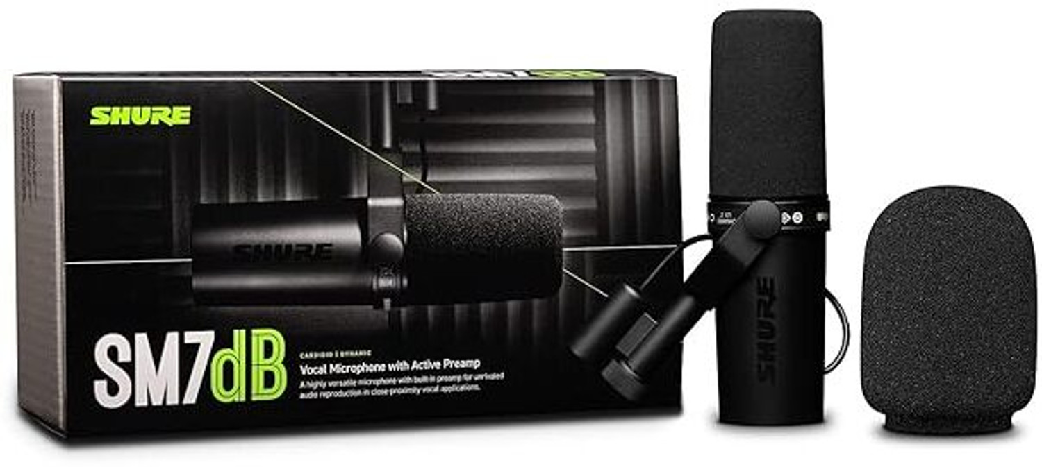 Image of Shure SM7dB Dynamic Vocal Microphone w /Built-in Preamp for Streaming-Black Microphone