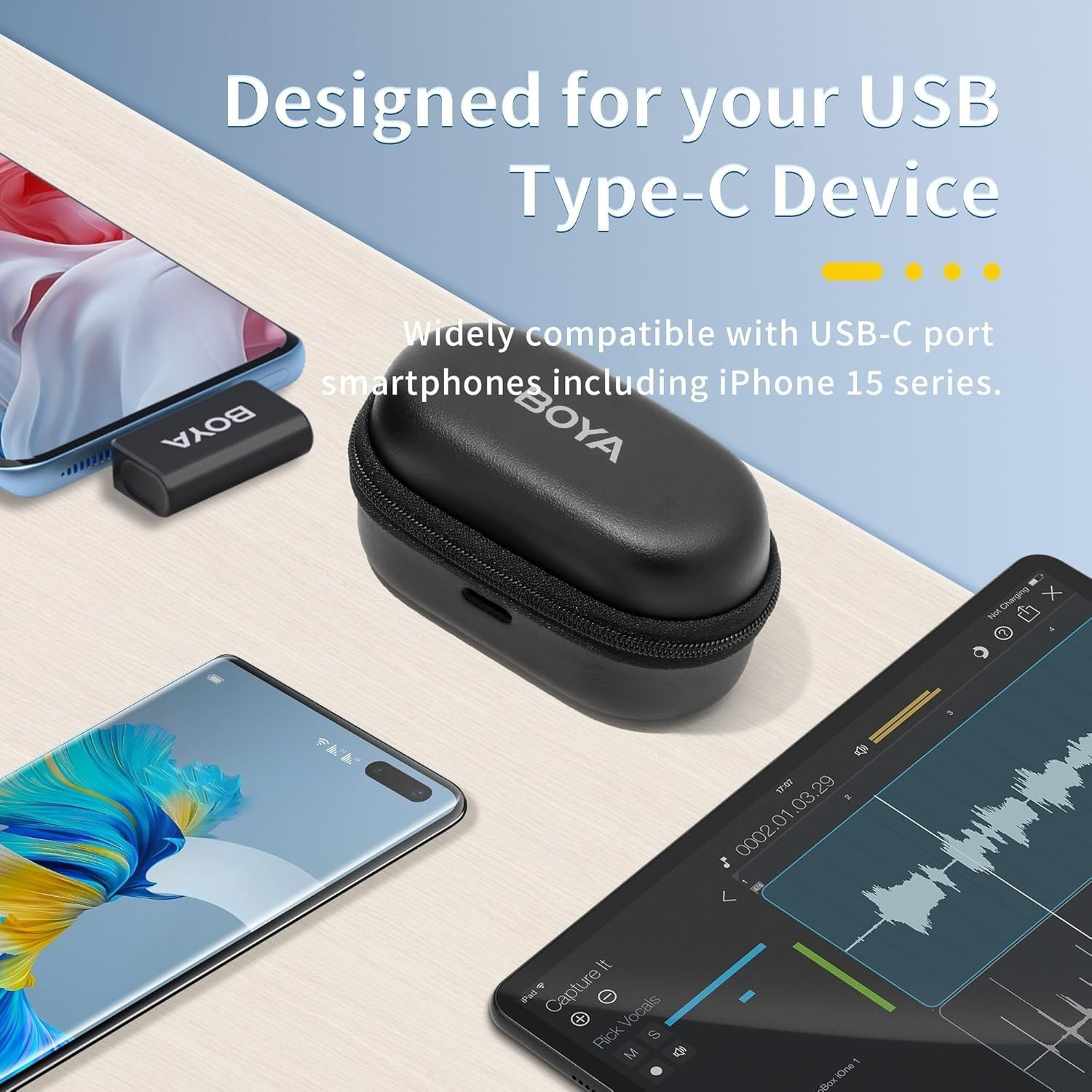 Image of BOYA Omic-U Wireless Microphone (TYPE-C) for Android & PC - Black Microphone