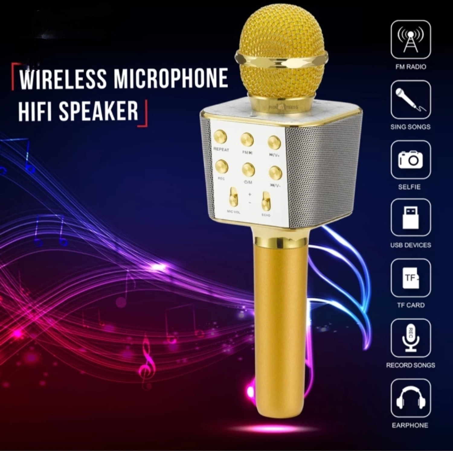 Image of NXXTTNK Bluetooth Karaoke Mic with Speaker Audio Recording Advance Features Microphone Bluetooth Karaoke Mic with Speaker Audio Recording Advance Features Microphone