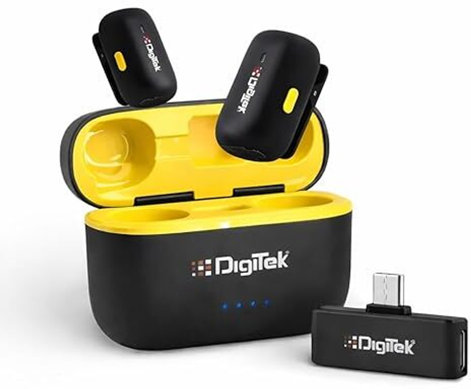 Image of DIGITEK DWM 103 Mini 2-in-1 Wireless Microphone, 40m Range, 6Hr Battery for Smartphones Microphone