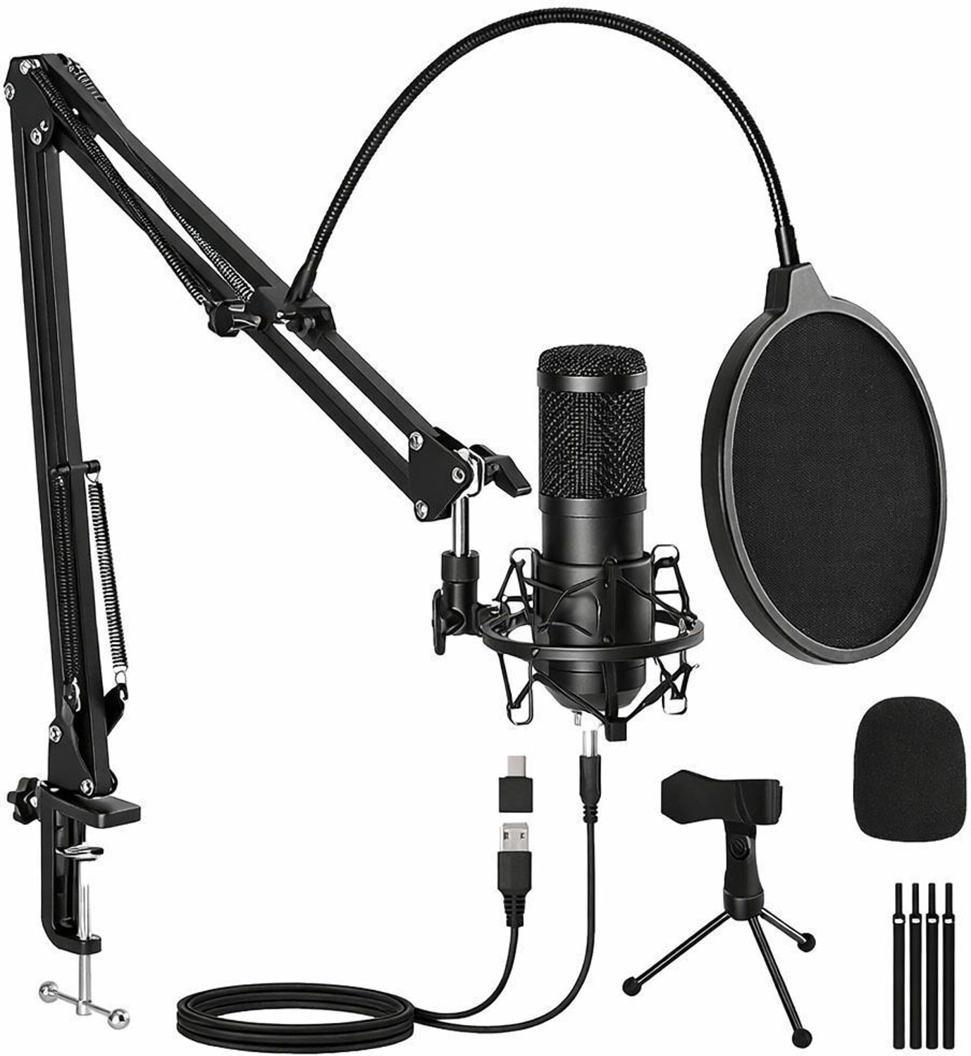 Image of Mocking Bird USB Condenser Mic Kit 192kHz /24bit with Boom Arm for Podcasting & Gaming Singing Microphone