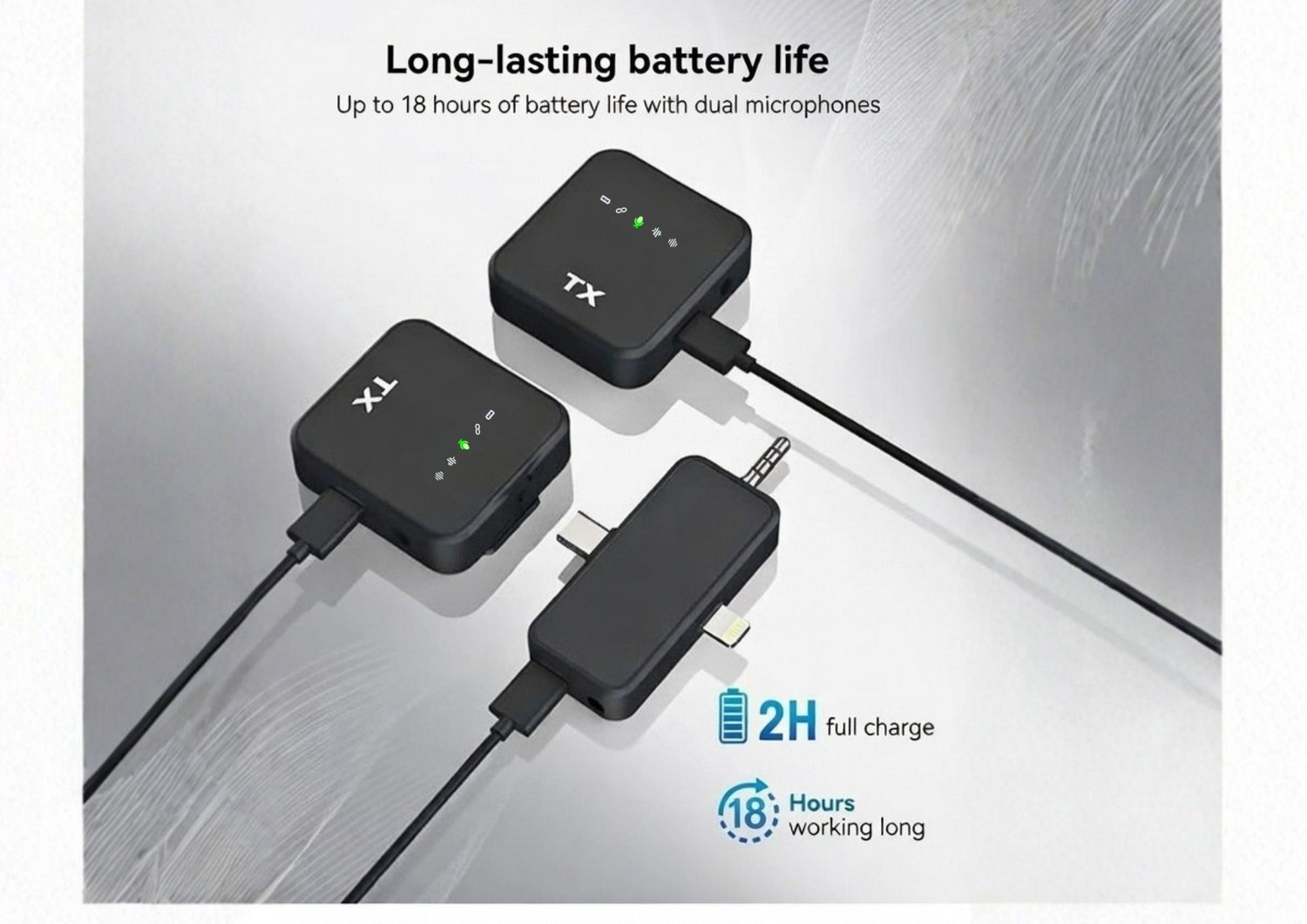 Image of Monrix Wireless Lavalier Mic 3-in-1 Type-C Lightning Noise Reduction for Recording Microphone