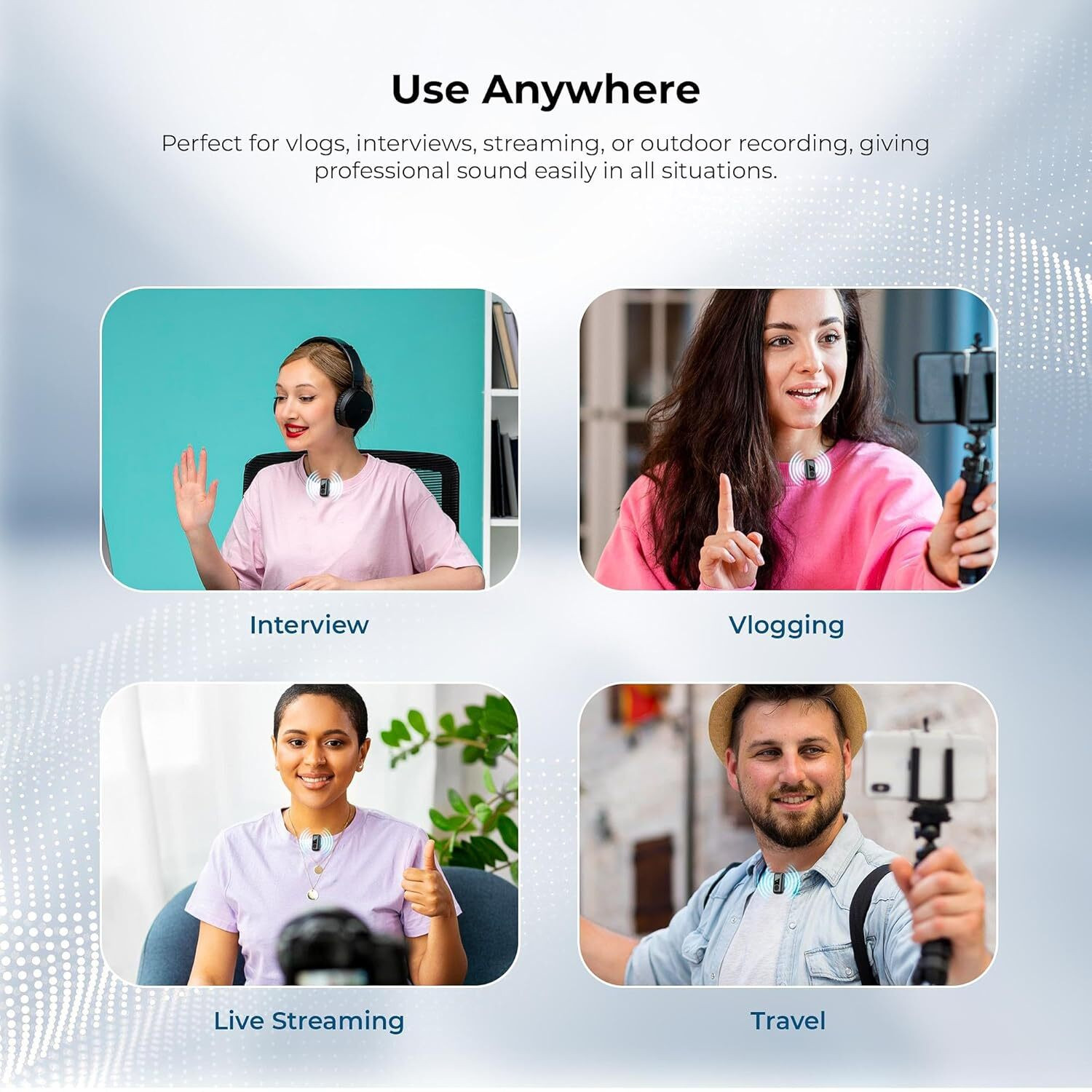 Image of DIGITEK DWM 123 2-in-1 Wireless Microphone, 60m Range for Smartphones with Type-C Port Microphone