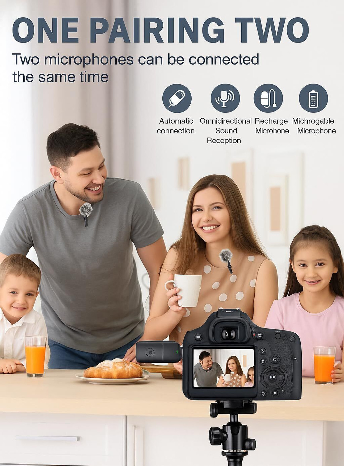 Image of Tazomi Wireless Lavalier Omnidirectional mic for Video Recording Type C Android &iPhone Microphone