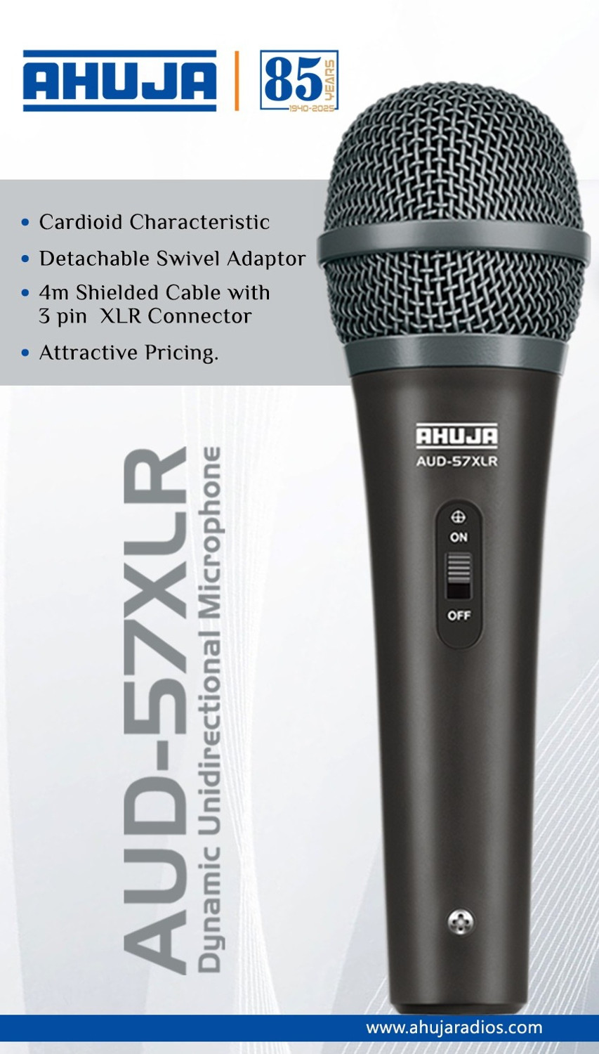 Image of Ahuja AUD-57XLR Dynamic Unidirectional Microphone