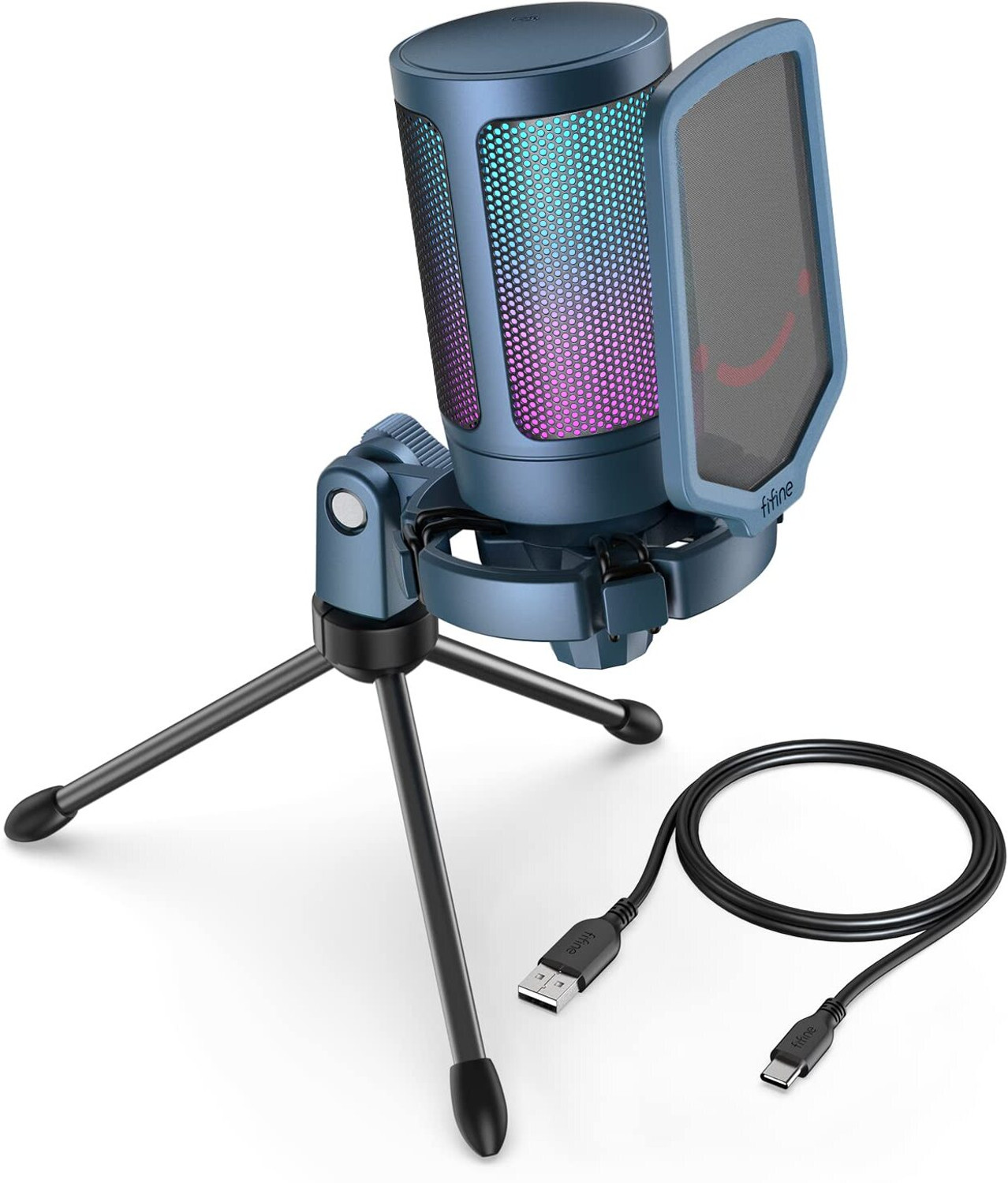 Image of Fifine (OPEN BOX) A6V Gaming Streaming USB PC Microphone with RGB Microphone